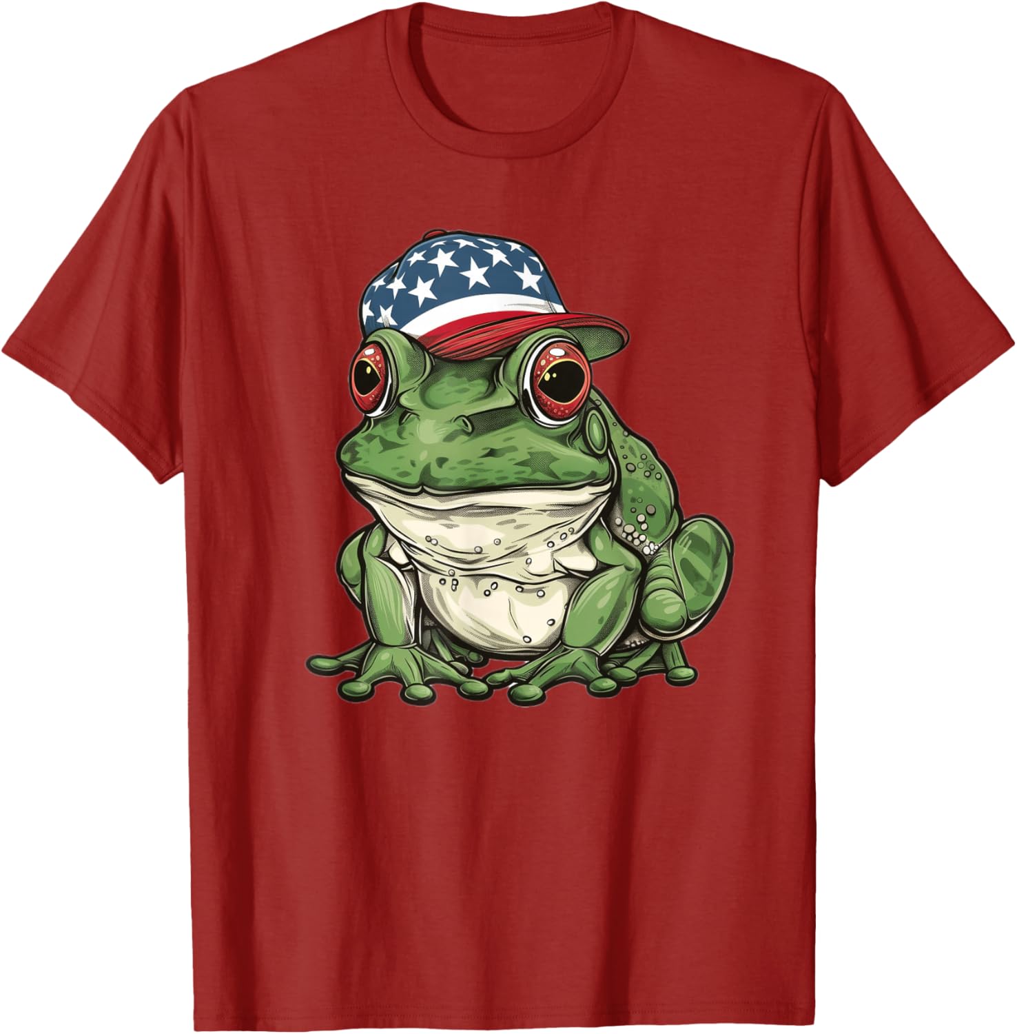 American Bullfrog T-Shirt with USA Hat β Fun and Unique Apparel - 8