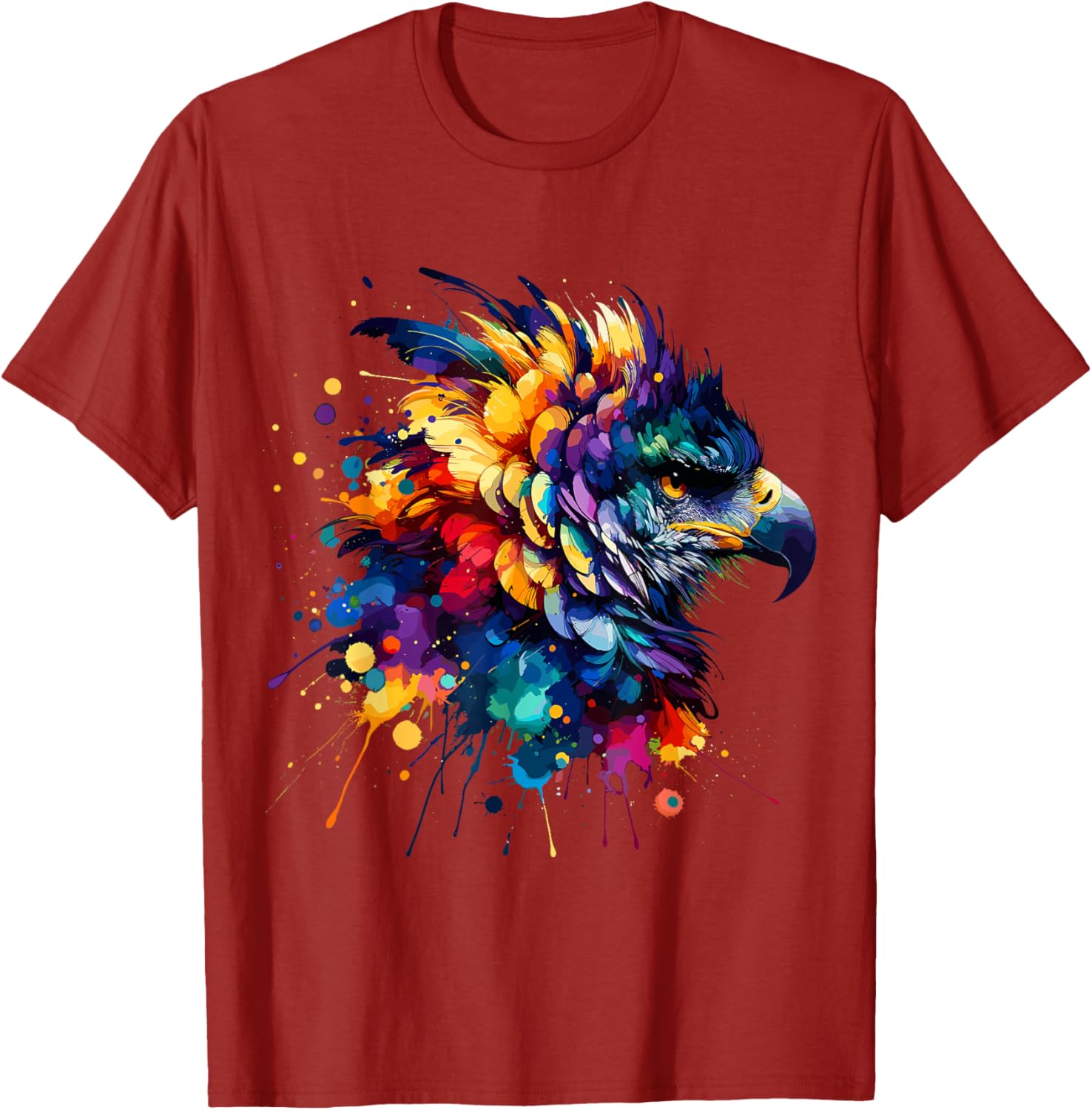 Colorful Harpy Eagle Splash Art T-Shirt for Nature Lovers and Wildlife Fans - 20