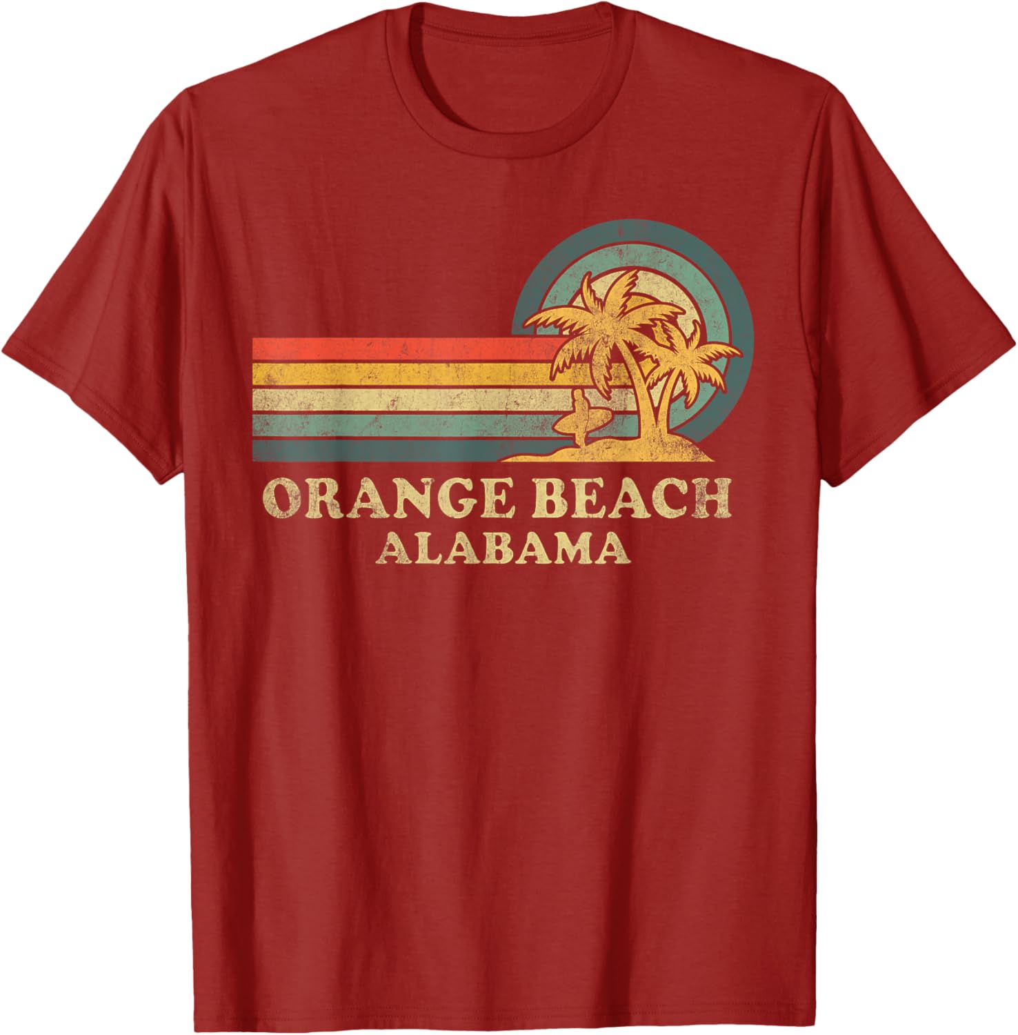 Vintage Palm Tree T-Shirt for Family Vacations in Orange Beach Alabama - 14