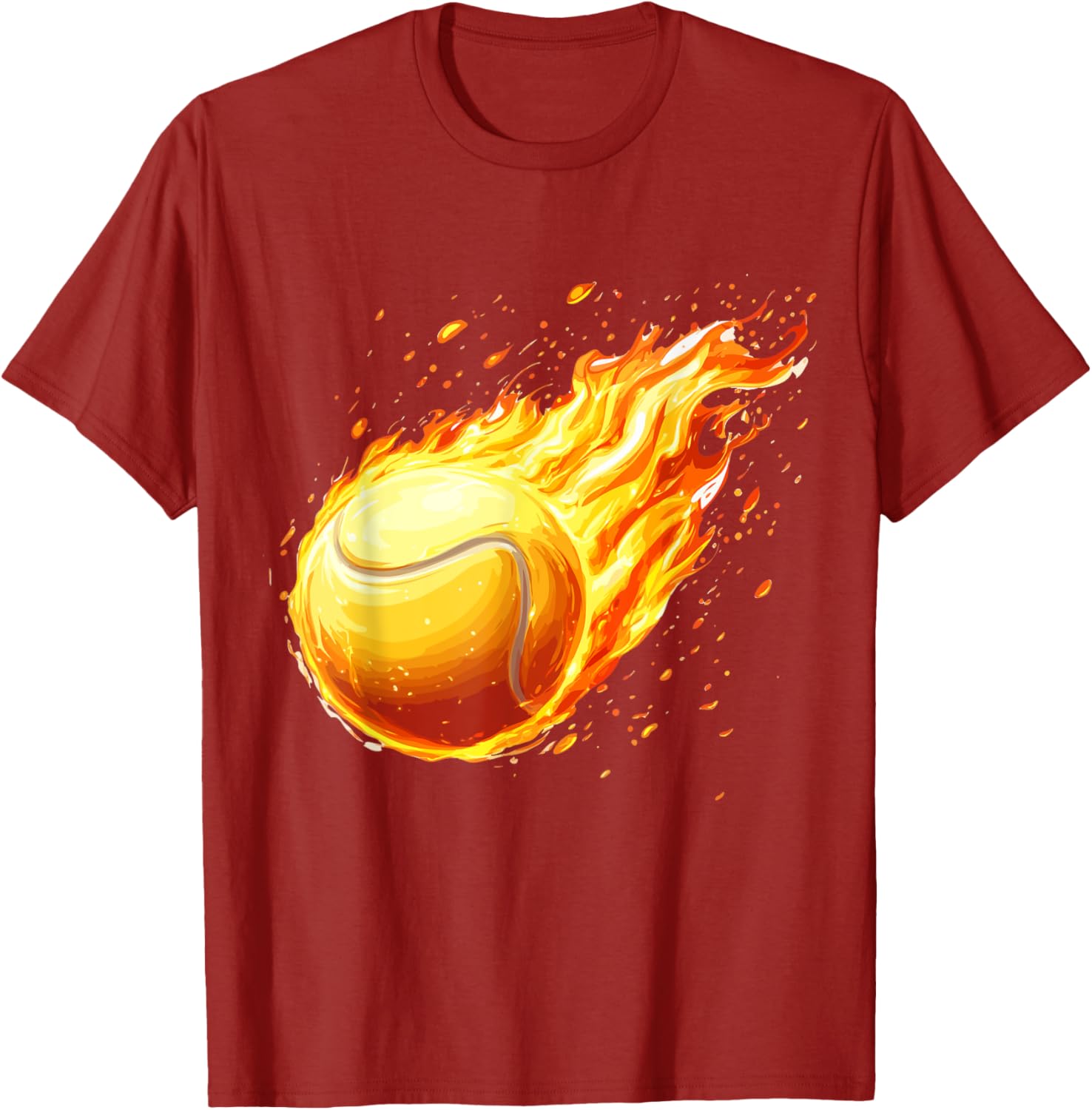 Burning Tennis Ball Fire Tee for Passionate Tennis Players - 5