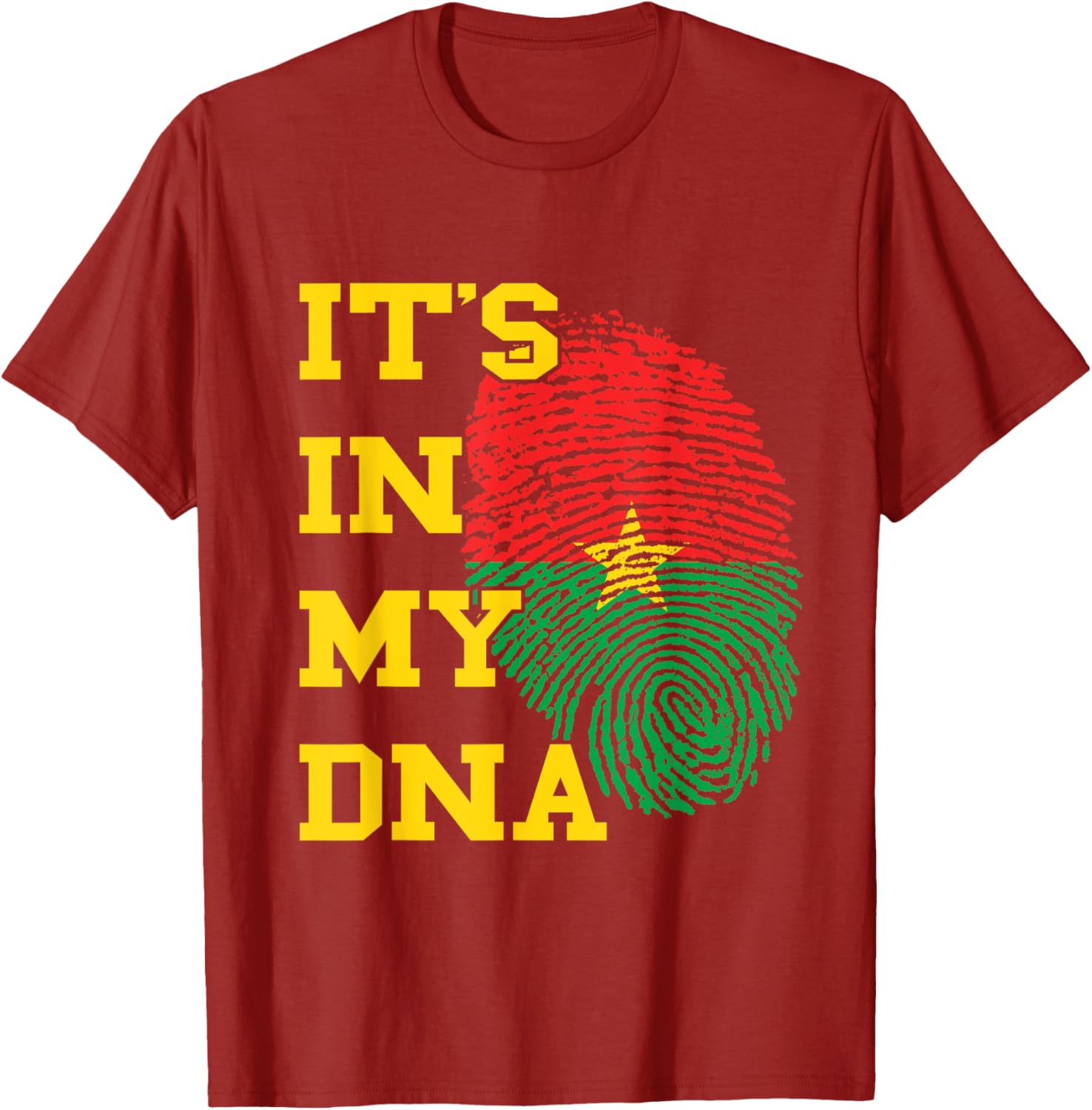 Burkina Faso It's In My DNA Flag Thumbmark T-Shirt for Proud Fans - 15