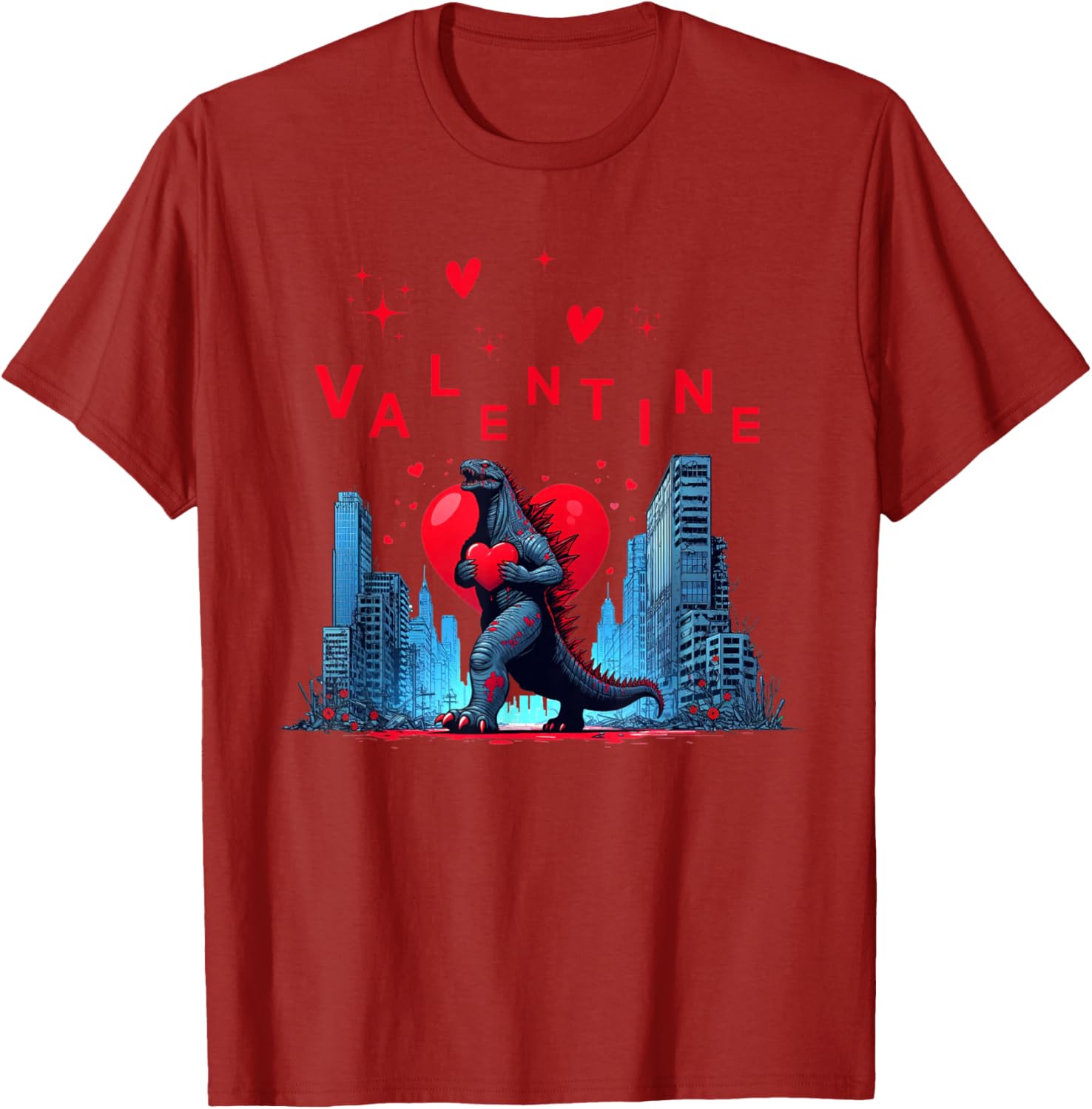 Valentine Kaiju Monster Art T-Shirt for Lovers - Cute Japanese Design - 1