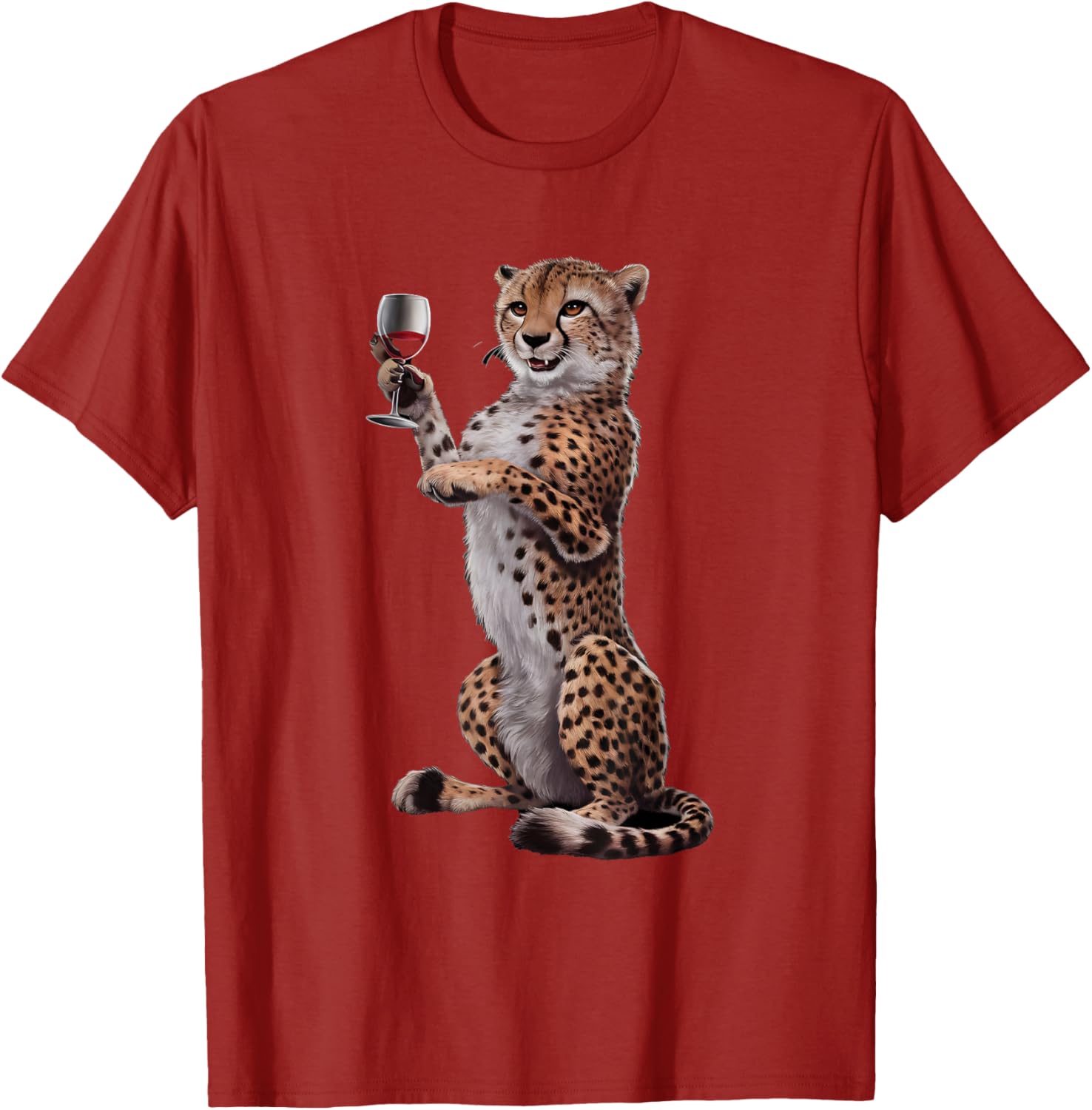 Cheetah Drinking Wine T-Shirt Fun Animal Lover Apparel for All Occasions - 6