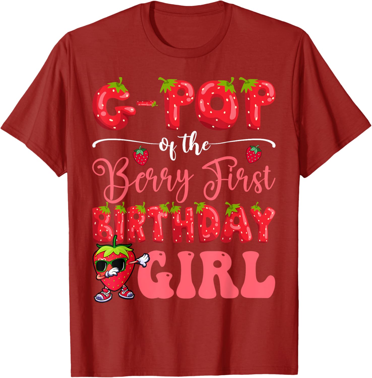 G-Pop Berry First Birthday Girl T-Shirt Sweet Strawberry Design - 7