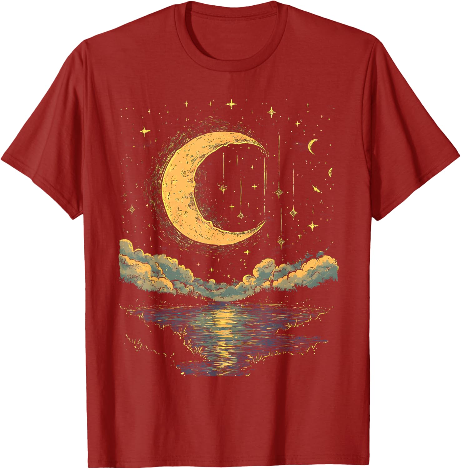 Boho Half Moon Vintage T-Shirt for Celestial Hippie Style Enthusiasts - 7