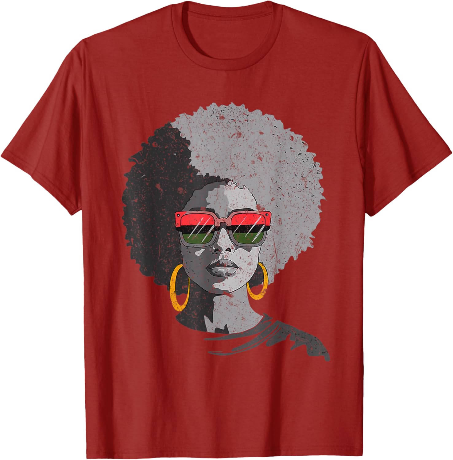 Black Queen Afro Melanin Juneteenth T-Shirt for Women - Stylish & Proud - 8