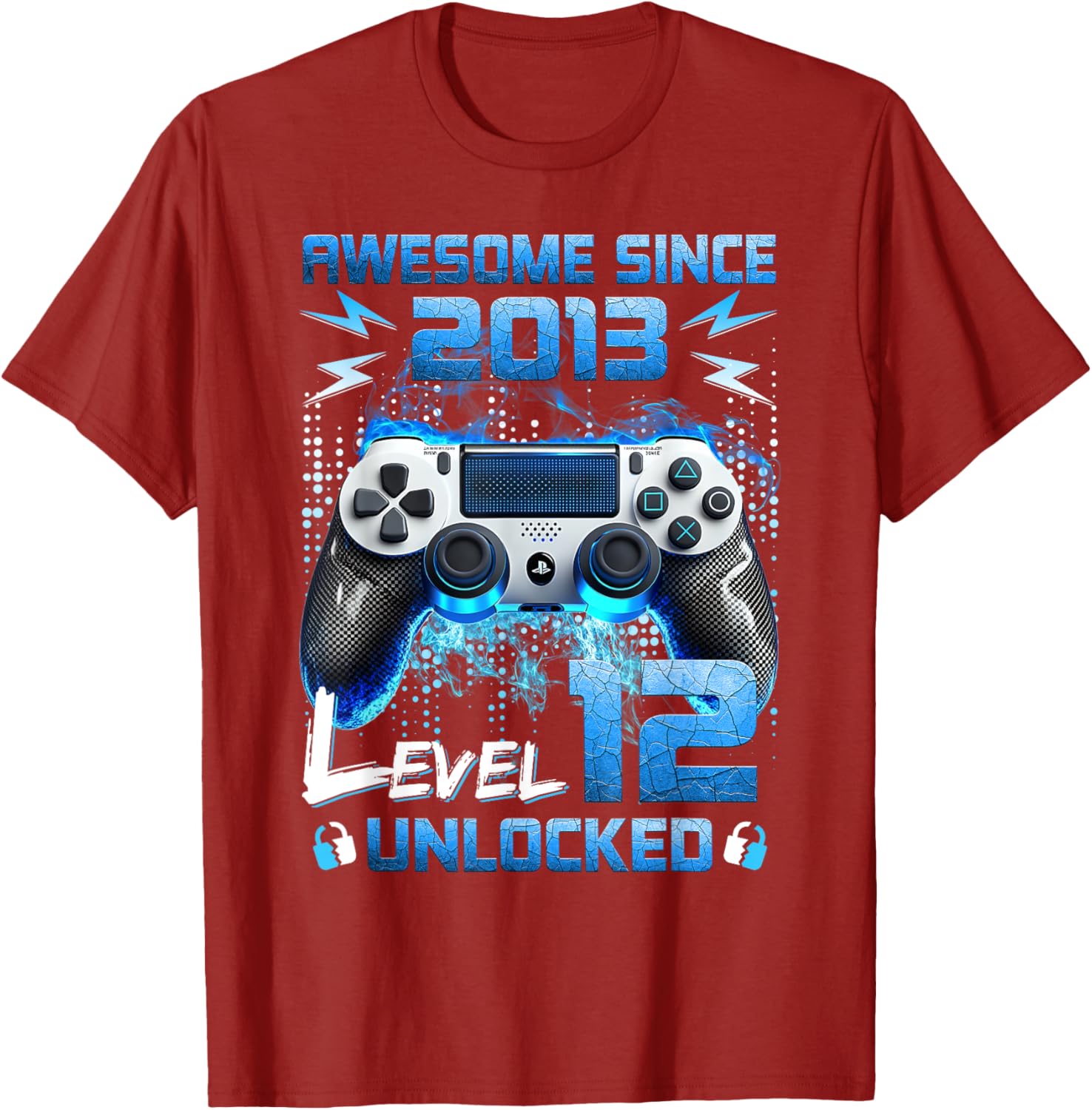 Level 12 Unlocked Video Gamer T-Shirt for 12 Year Old Birthday Fun - 24