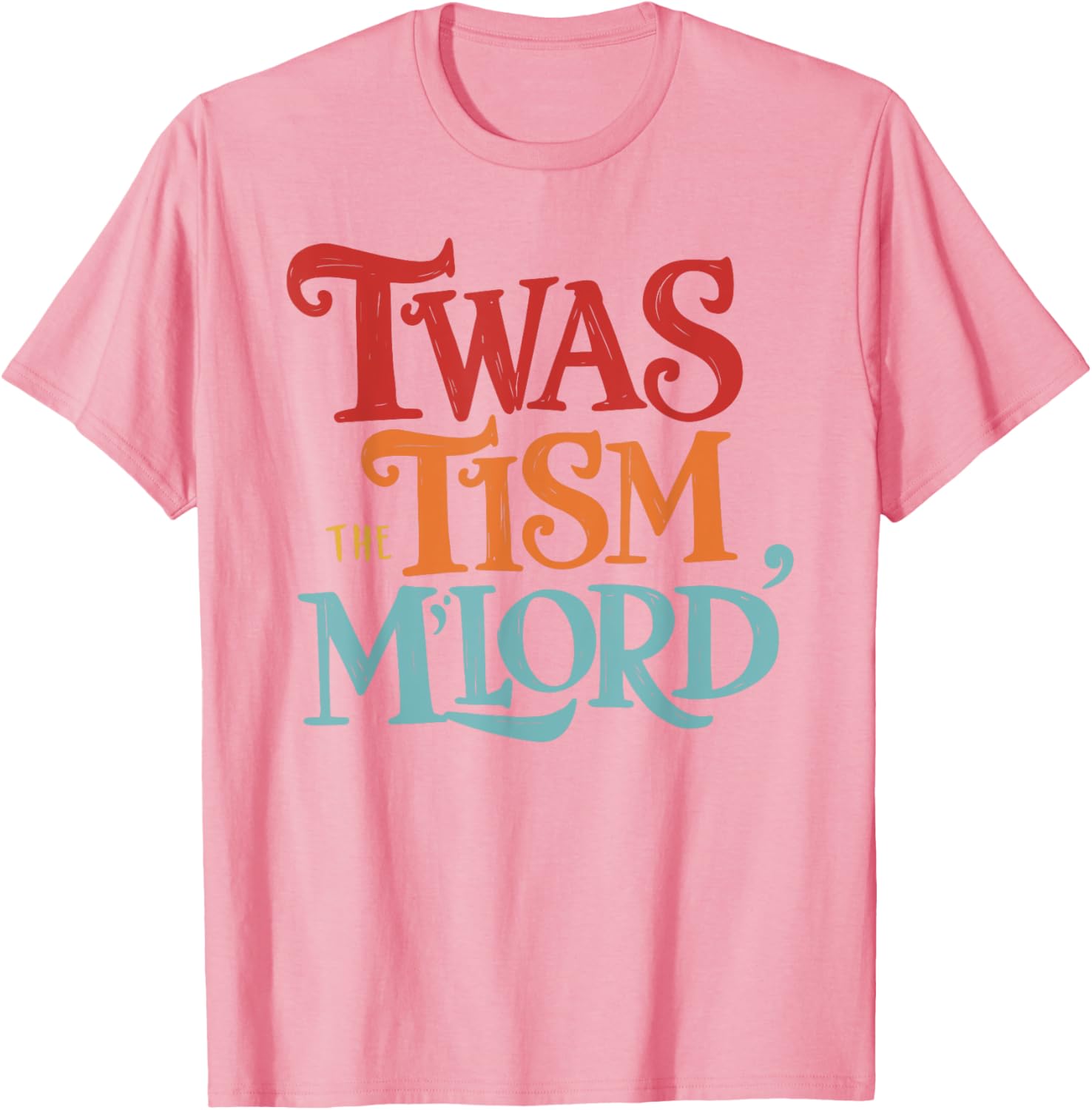 Vintage Style Twas the Tism M'Lord Black T-Shirt for Unisex Adults - 16