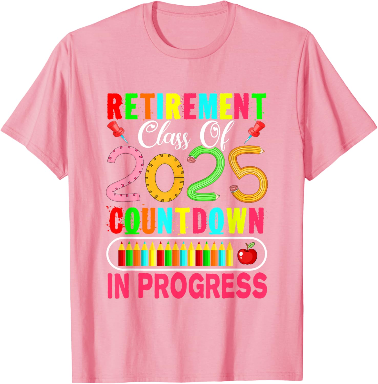 Colorful Retirement Class Of 2025 Countdown T-Shirt for Celebrations - 19