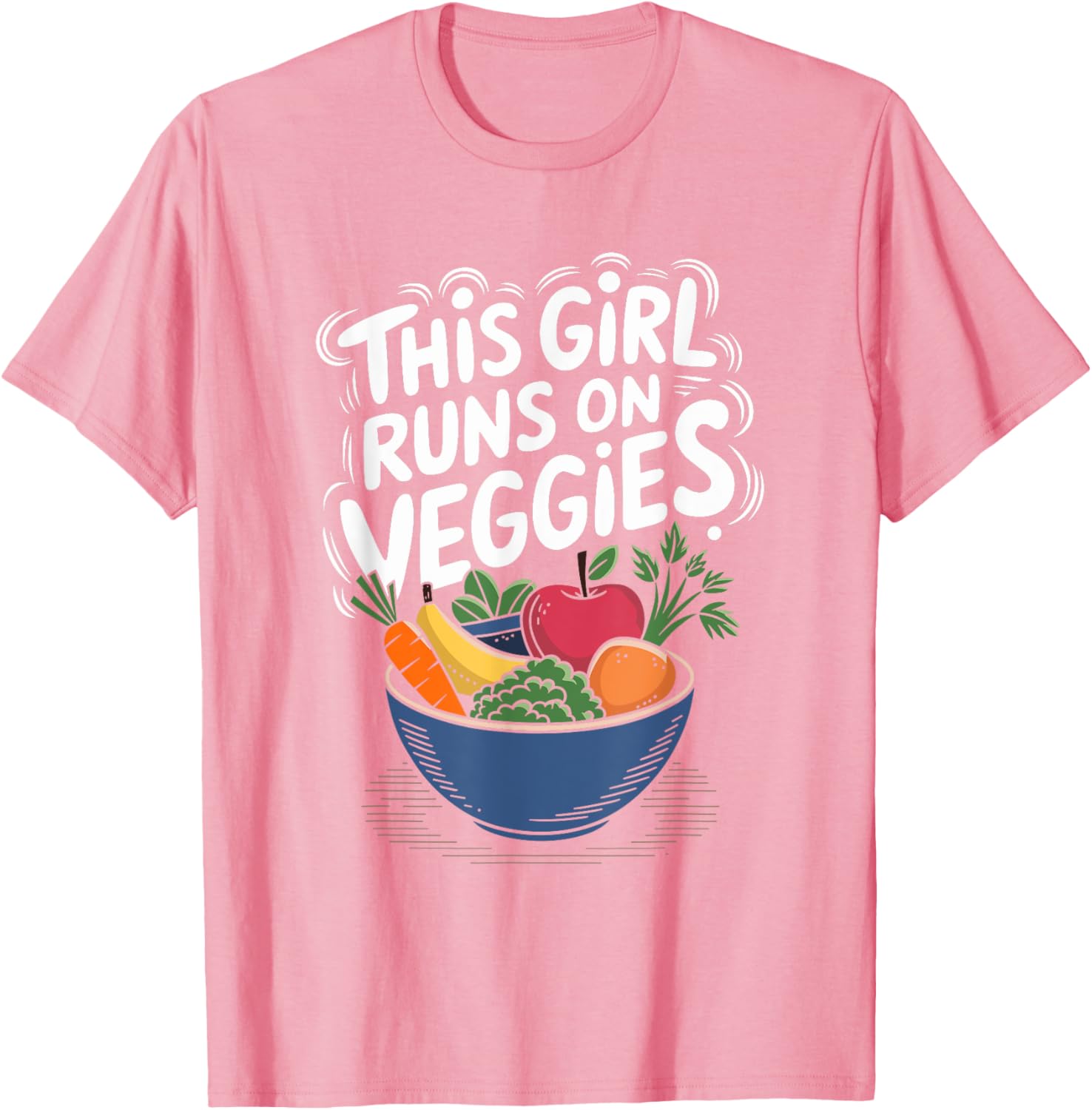 This Girl Runs On Veggies Vegan T-Shirt for Plant Based Food Lovers - 5