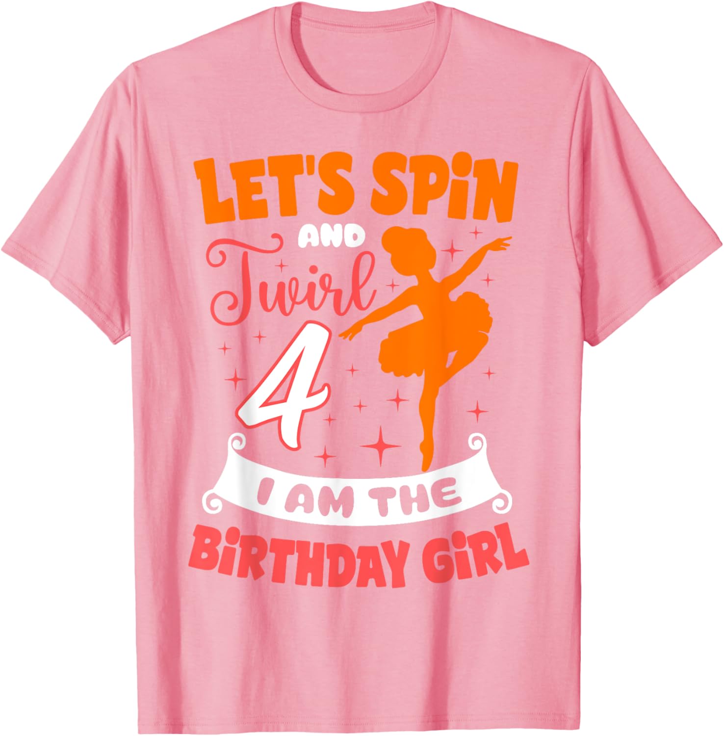 Ballerina Birthday Girl 4th Bday Pointe T-Shirt for Young Dancers - 21