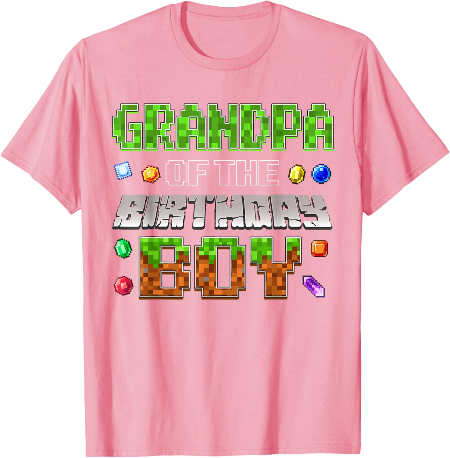 Grandpa of the Birthday Boy Pixel Number T-Shirt for Fun Celebrations - 10
