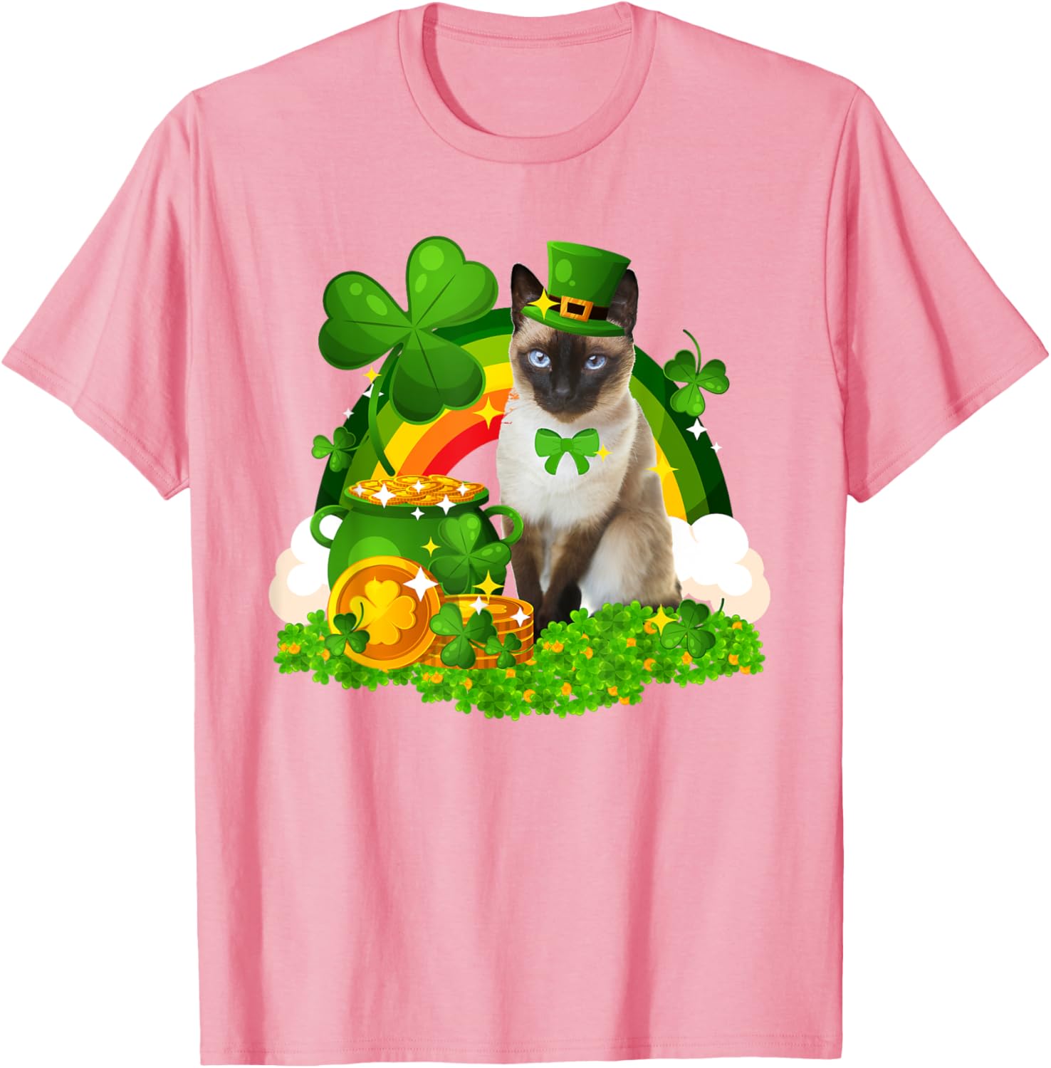 Adorable Leprechaun Siamese Cat St Patrick's Day T-Shirt for Cat Lovers - 18