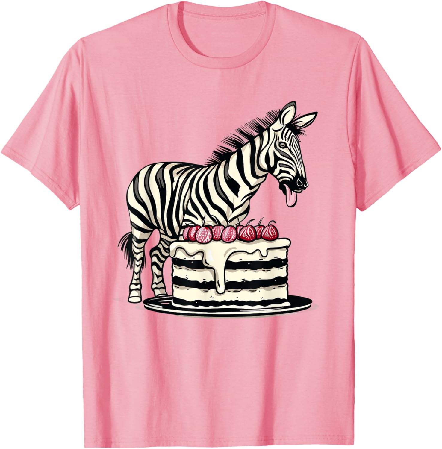 Zebra Cake Funny T-Shirt for Fun-Loving Foodies and Animal Lovers - 3