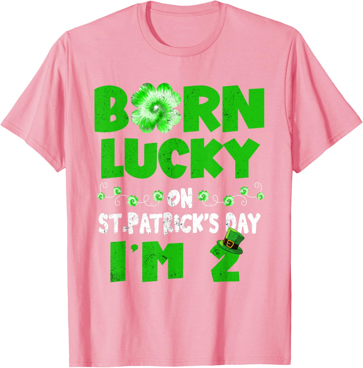 Born Lucky St. Patrick's Day 2nd Birthday T-Shirt for Kids - 15
