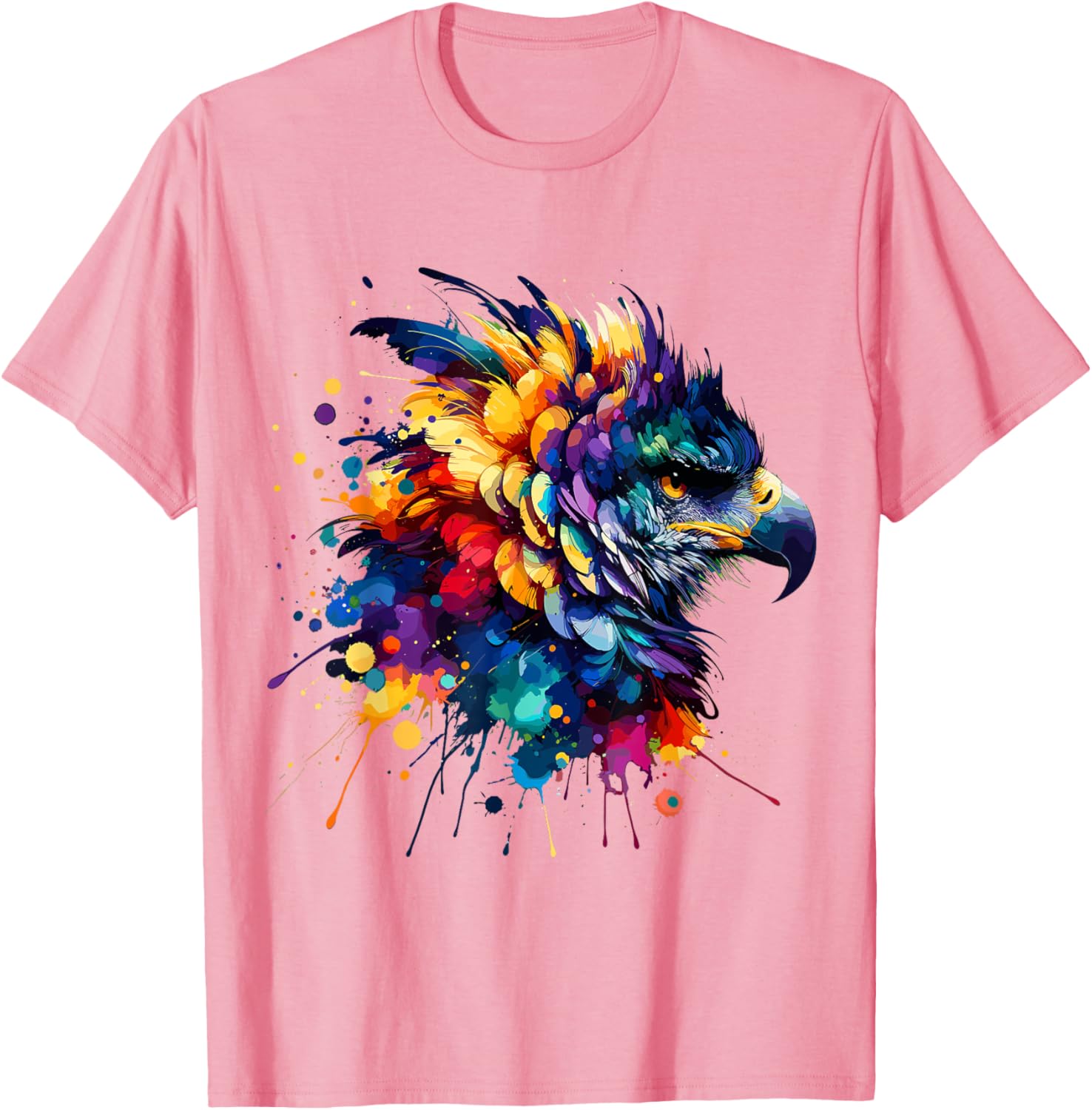 Colorful Harpy Eagle Splash Art T-Shirt for Nature Lovers and Wildlife Fans - 6
