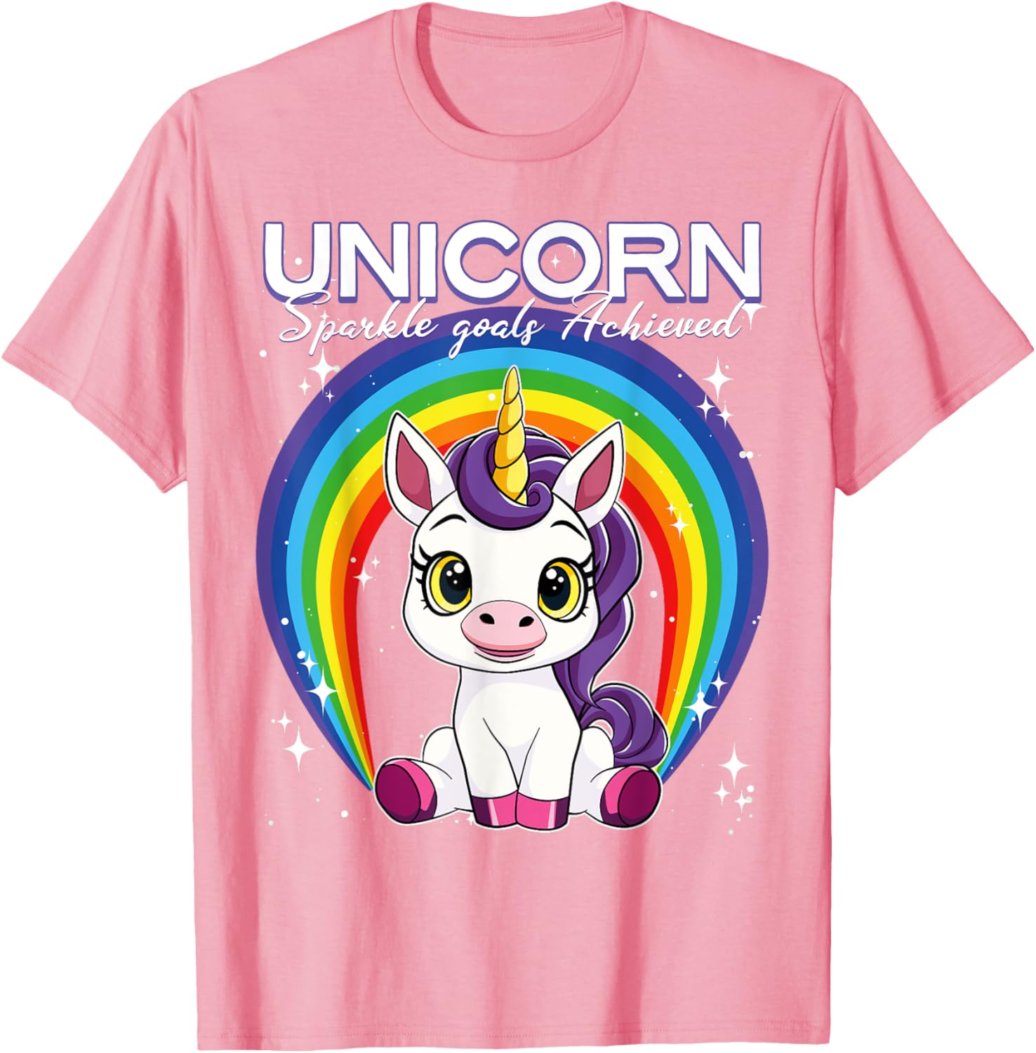Unicorn Sparkle Goals Achieved T-Shirt for Dreamers and Believers - 5