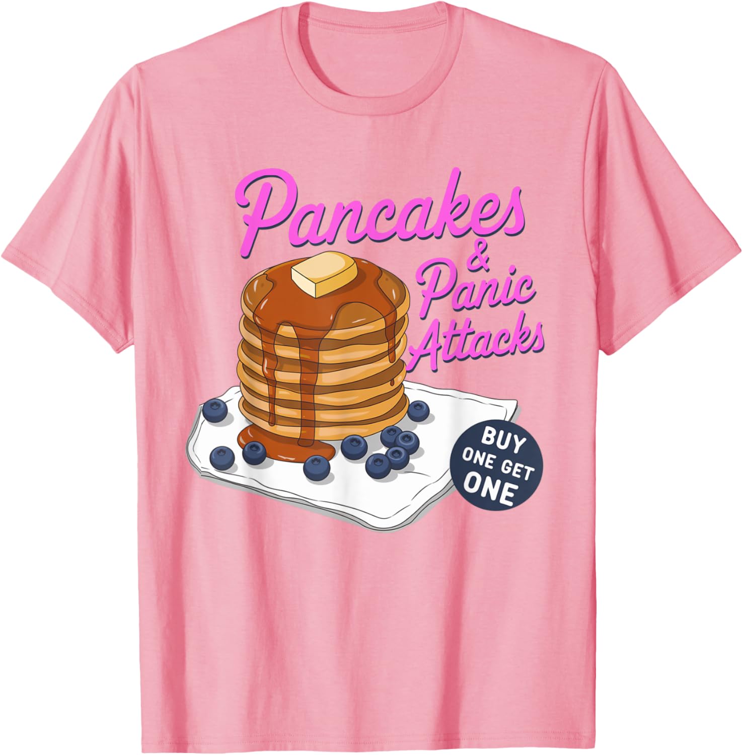 Pancakes and Panic Attacks T-Shirt for Breakfast Humor Lovers - 4
