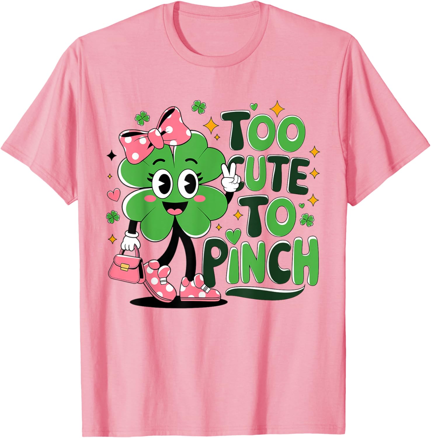 Too Cute To Pinch St Patrick's Day Girls T-Shirt for Festive Fun - 5
