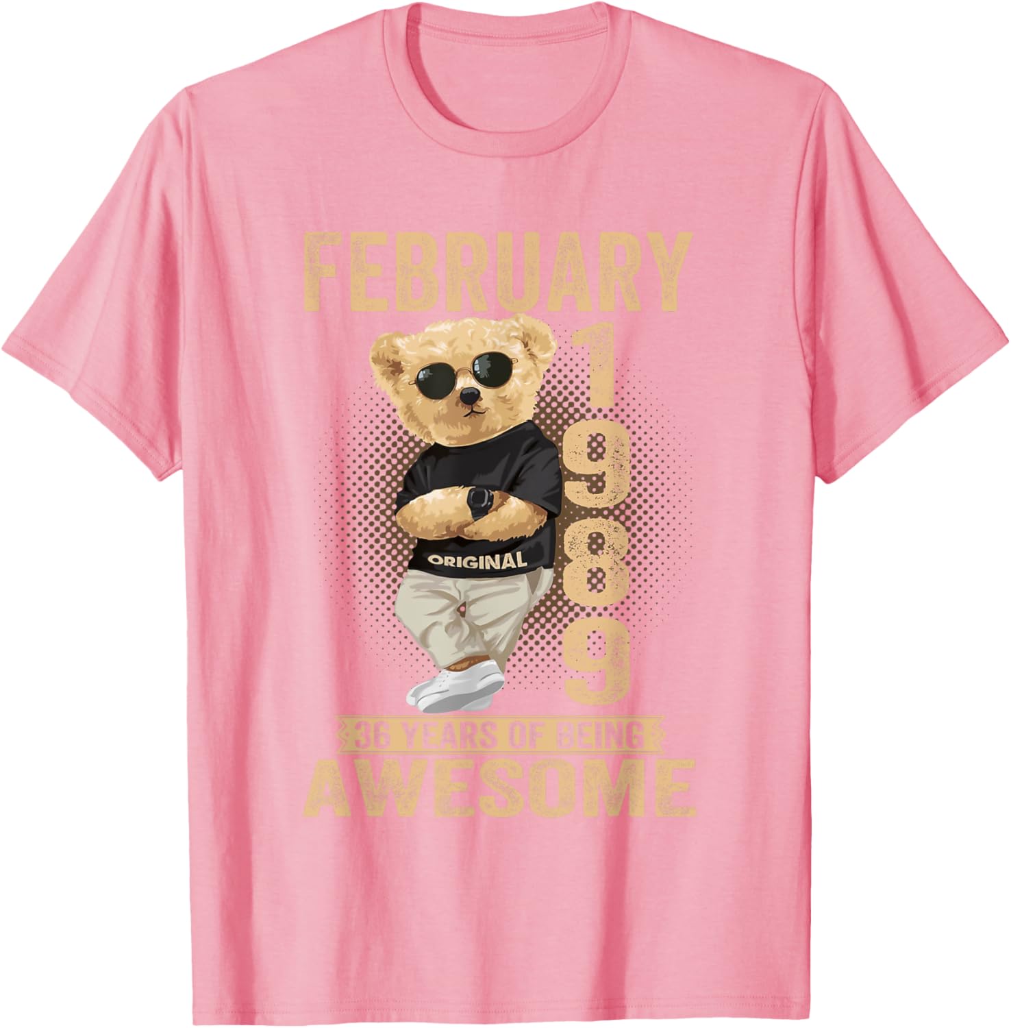 Awesome February 36th Birthday Teddy Bear T-Shirt for Men and Women - 7