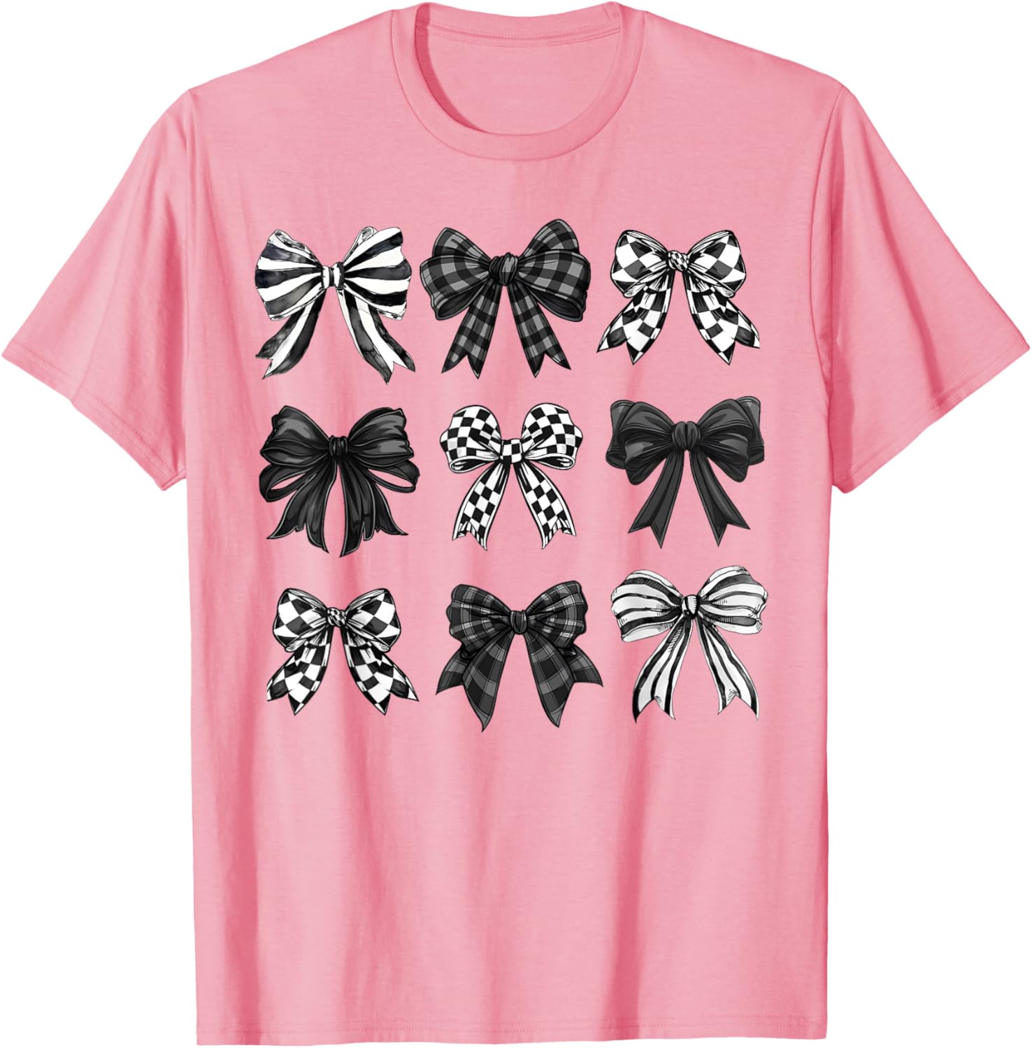 Trendy Coquette Bow and Ribbon Graphic T-Shirt for Girls and Women - 8