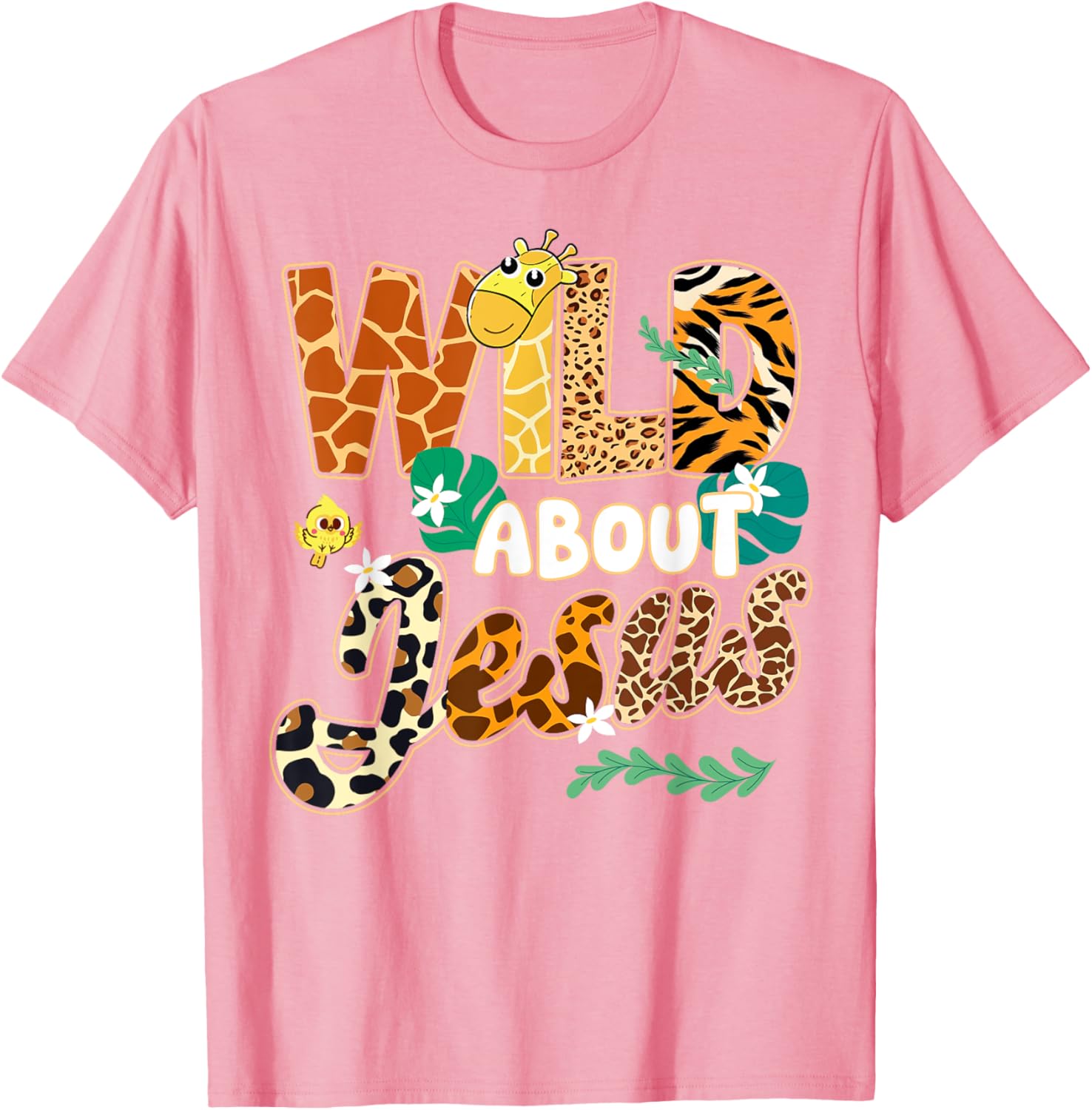 Wild About Jesus Kids T-Shirt with Fun Leopard Zebra Print Design - 19