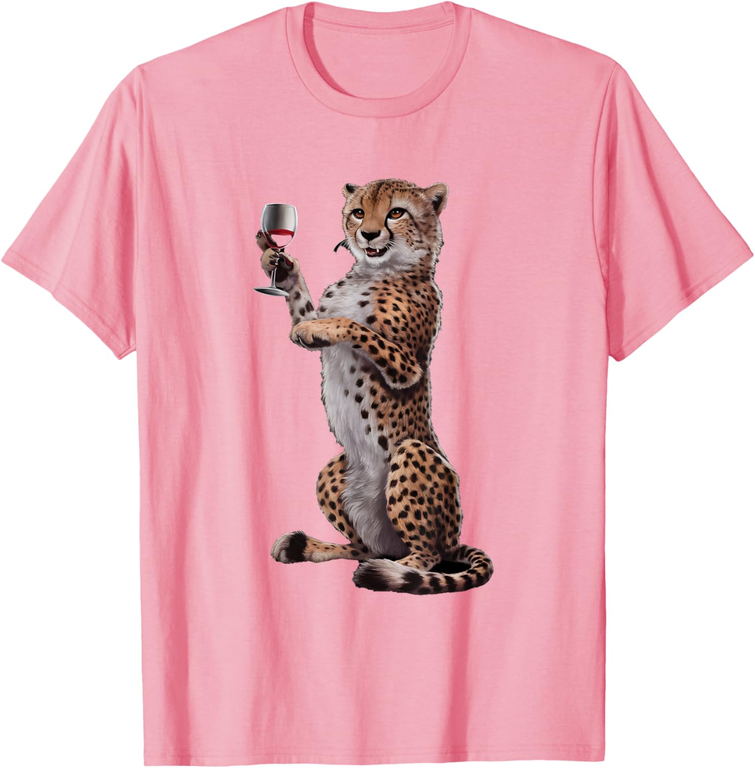Cheetah Drinking Wine T-Shirt Fun Animal Lover Apparel for All Occasions - 11