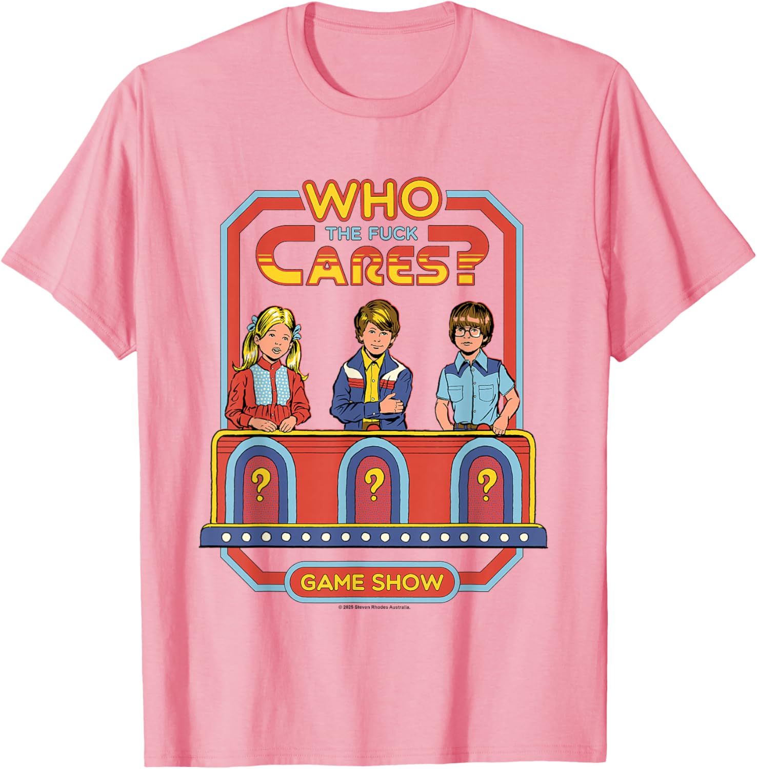 Who Cares Game Show T-Shirt Vintage Sarcastic Humor for Adults - 3