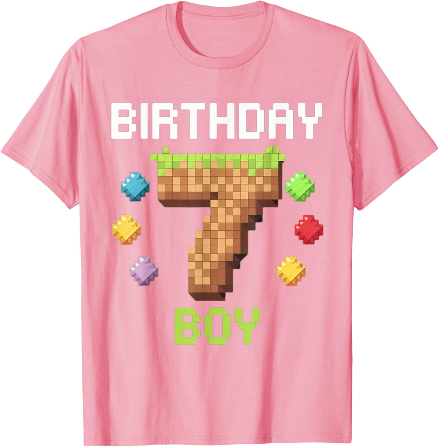 Birthday Boy Gamer 7th Birthday Pixel Number T-Shirt for Kids - 23