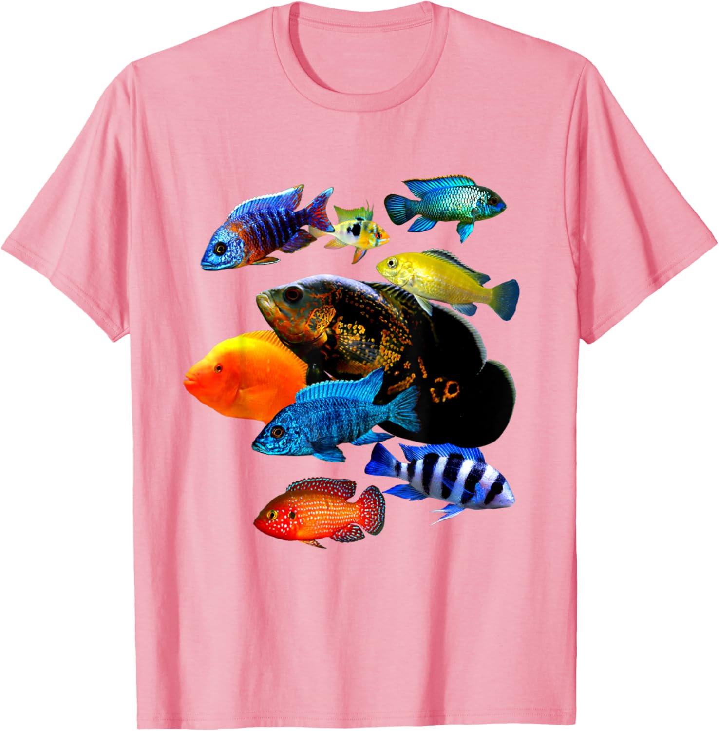 Cichlid Lover T-Shirt Frontosa Ram & Mbuna Cichlid Fish Design - 5