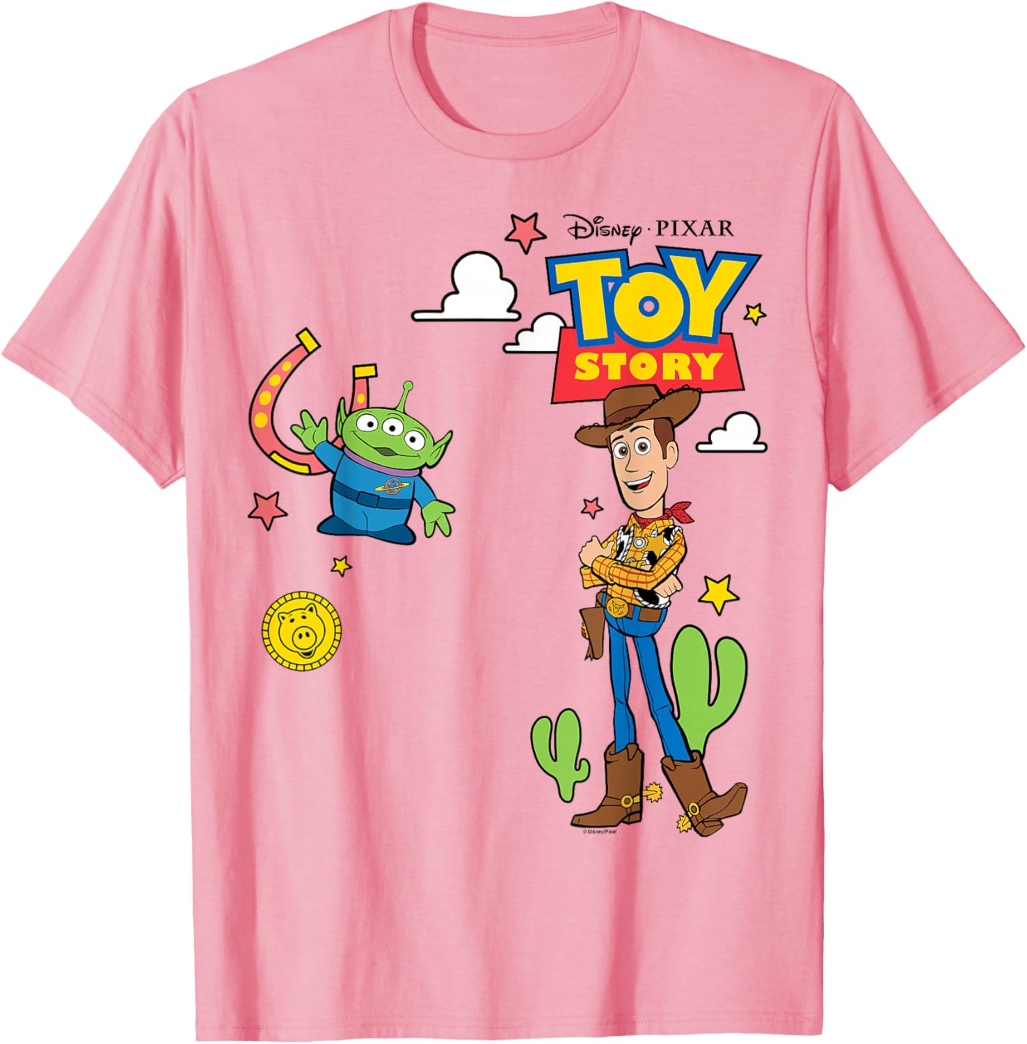 Toy Story 4 Woody and Alien T-Shirt for Kids and Adults Fun Design - 1