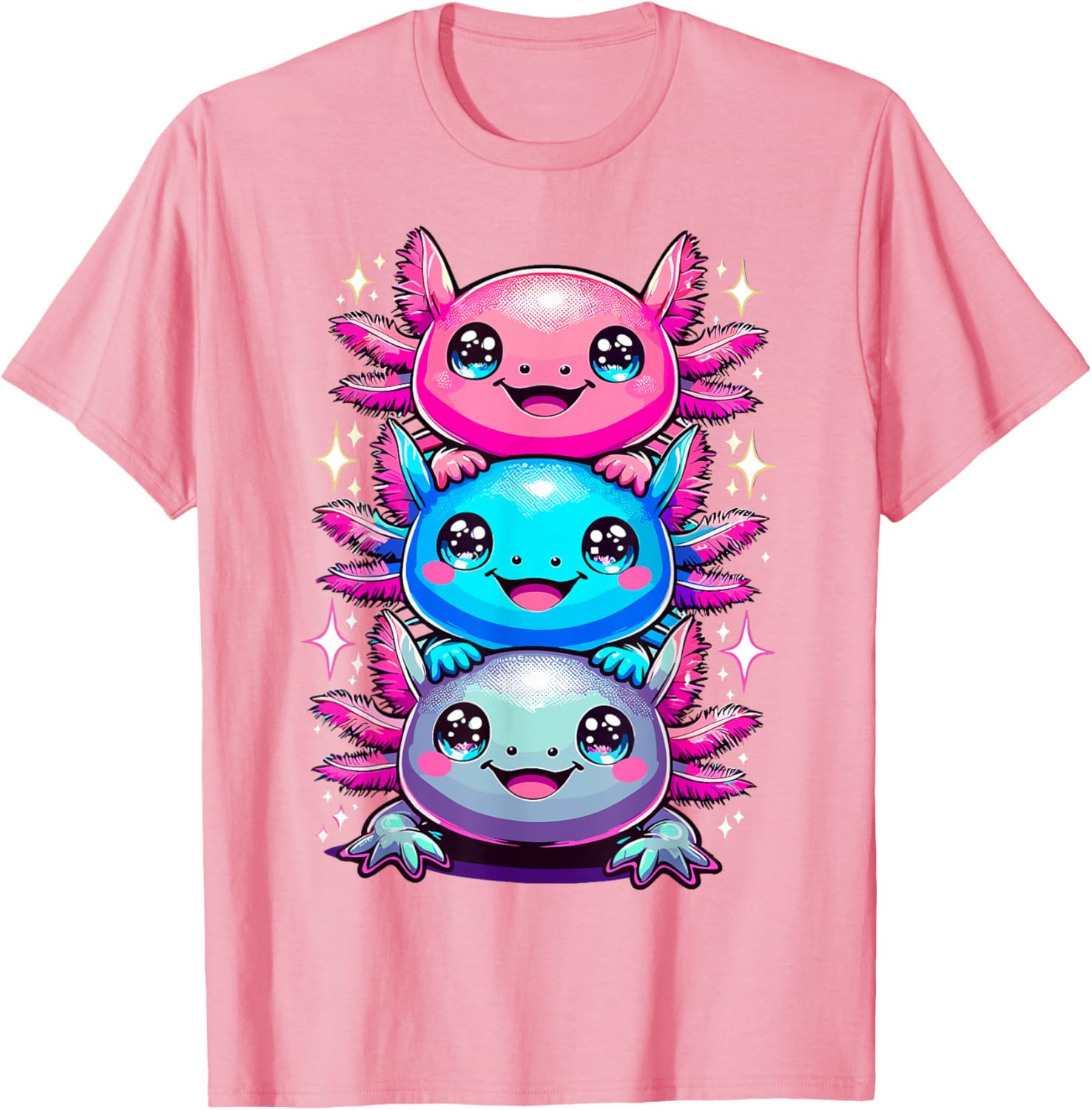 Colorful Axolotl Art T-Shirt for Nature Lovers and Animal Enthusiasts - 8