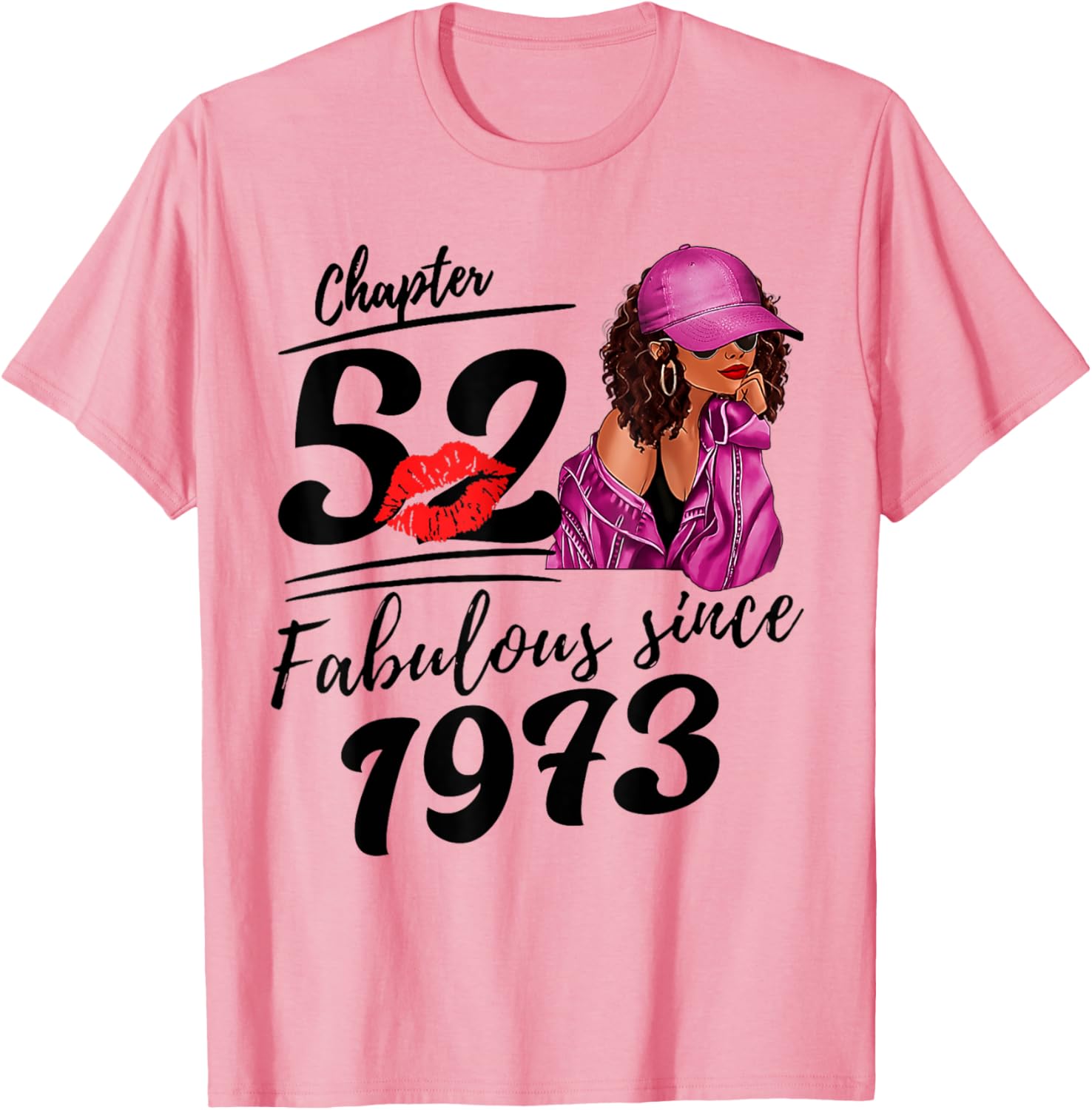 Fabulous Since 1973 Black Women 52nd Birthday T-Shirt for Celebrations - 2
