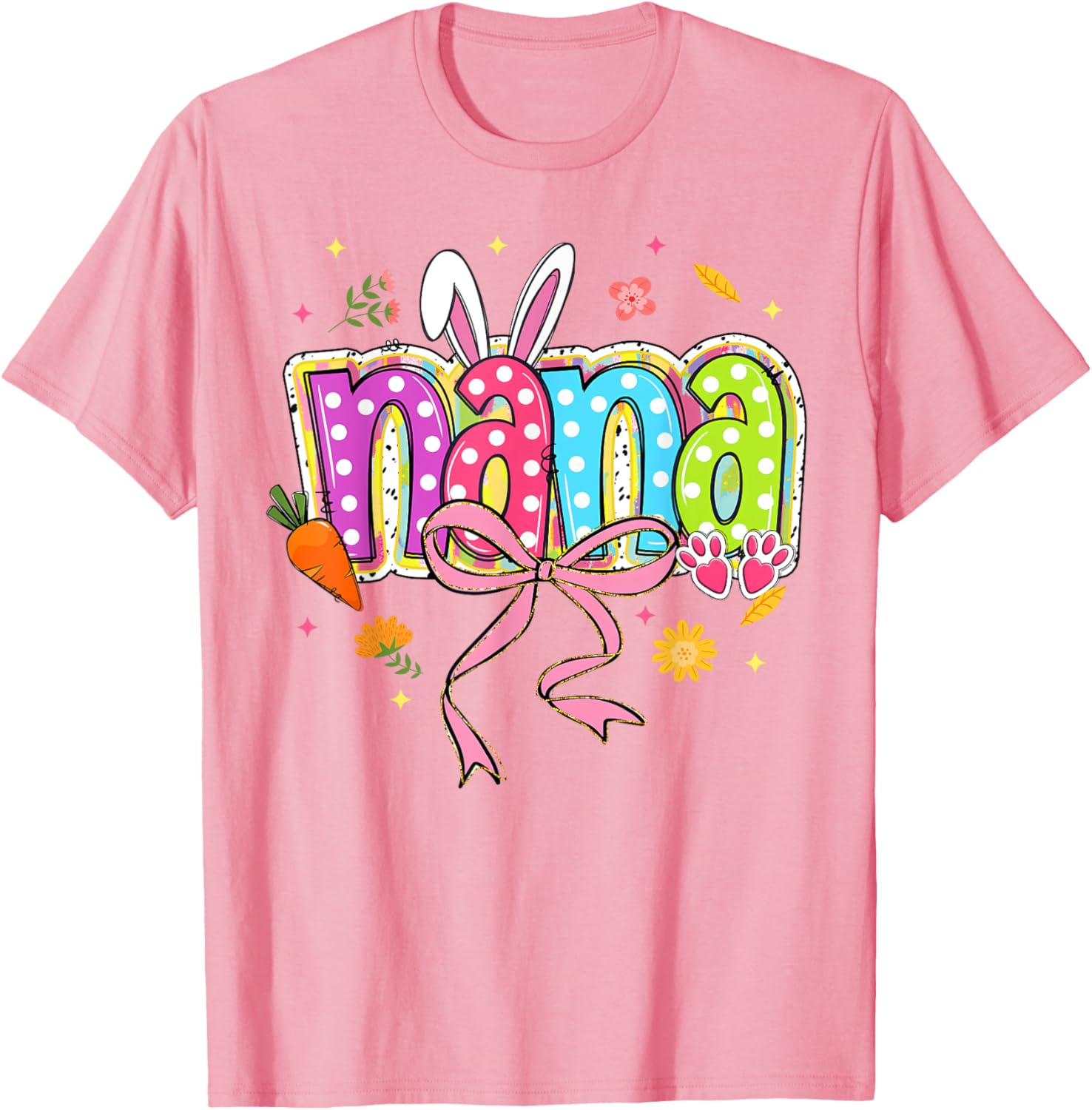 Boho Floral Bunny Grandma T-Shirt for Family Easter Celebrations - 17