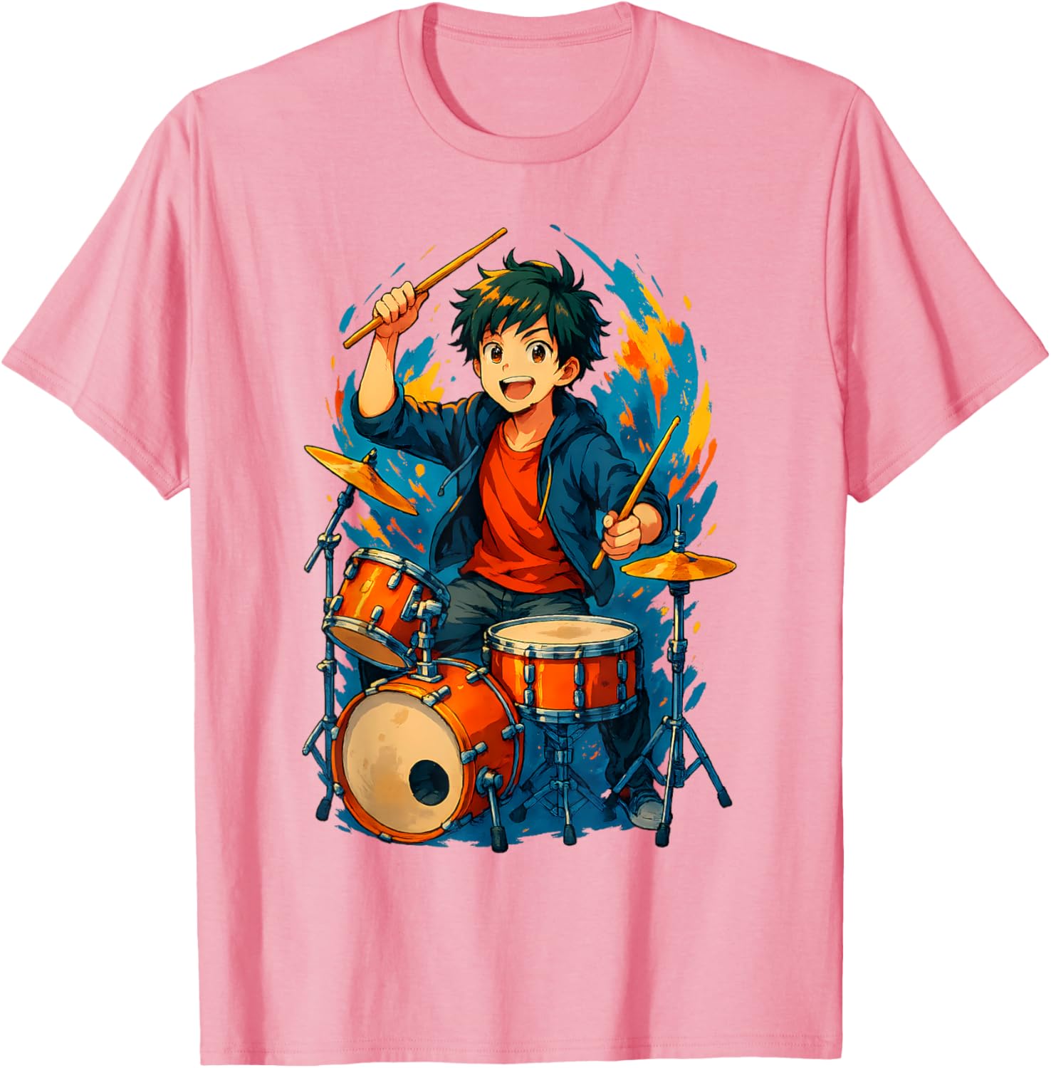Anime Drummer Music T-Shirt for Music Lovers and Anime Fans - 4