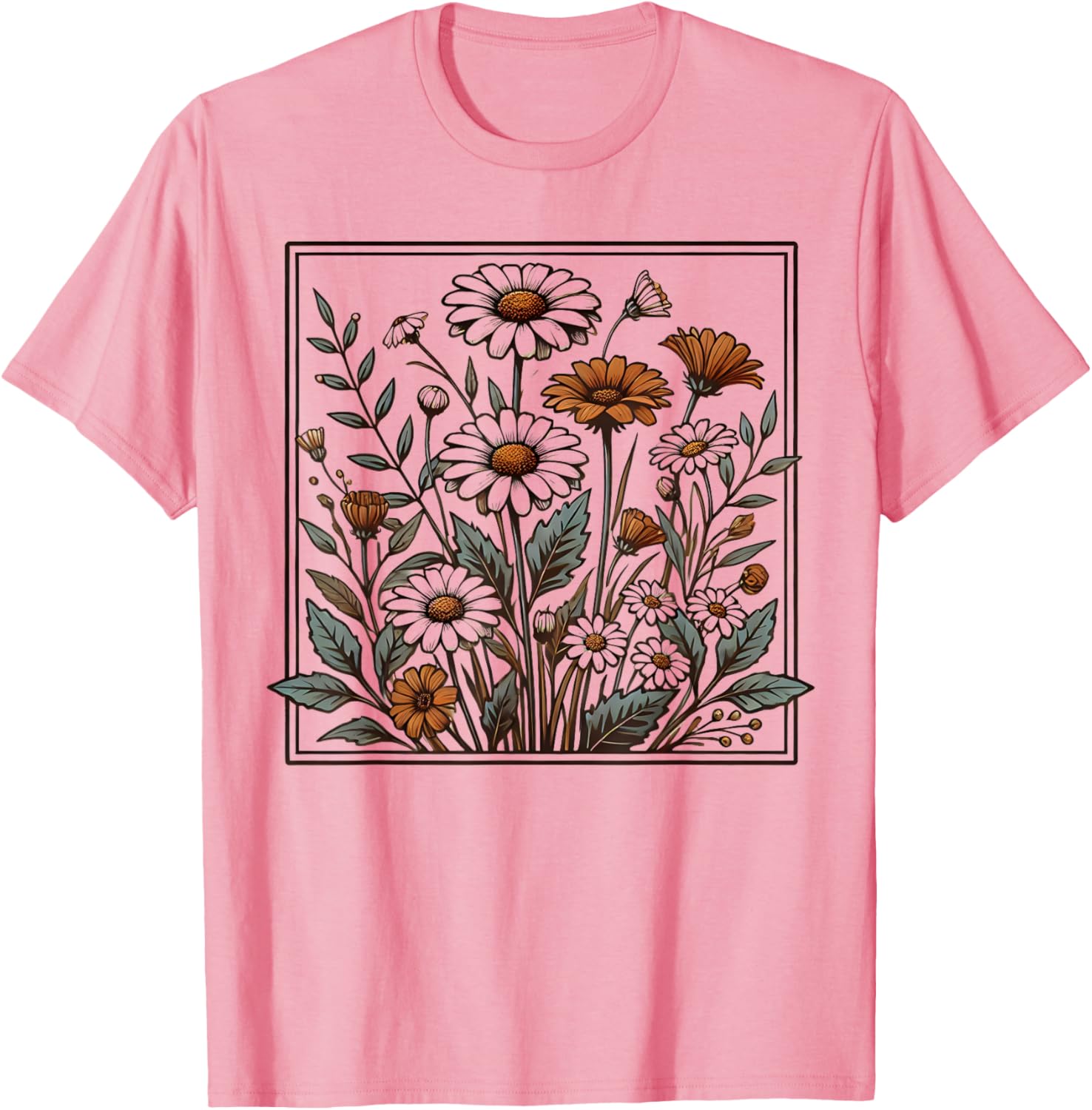 Womens Floral Wildflower T-Shirt Perfect for Casual Outings and Spring Styles - 4