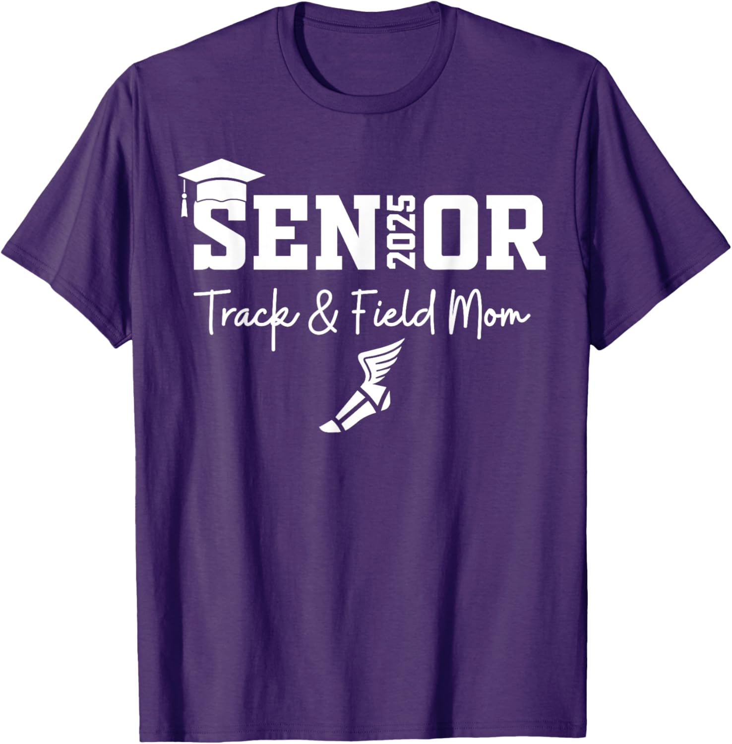 Track and Field Senior Mom Class of 2025 Graduation T-Shirt for Proud Moms - 17