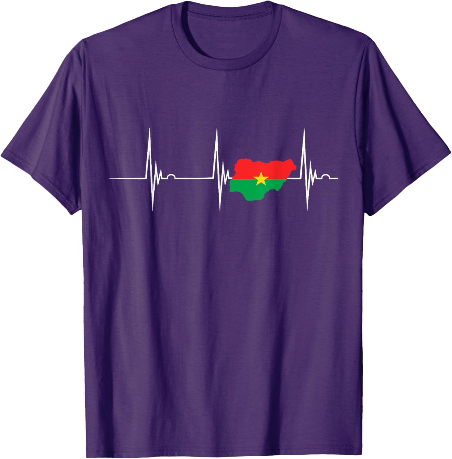 Burkina Faso Heartbeat EKG Pulse Flag T-Shirt for Proud Burkina Fasoans - 4