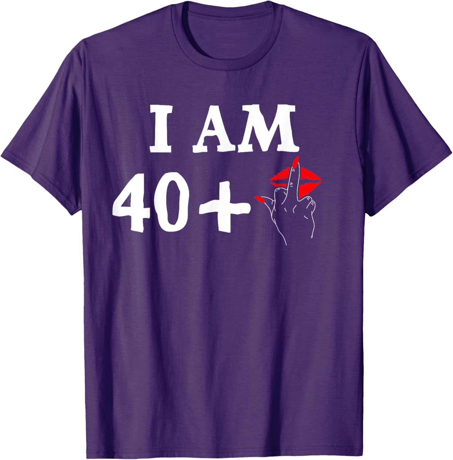 Funny 40th Birthday T-Shirt for Women I Am 40 Plus 1 Middle Finger Tee - 5