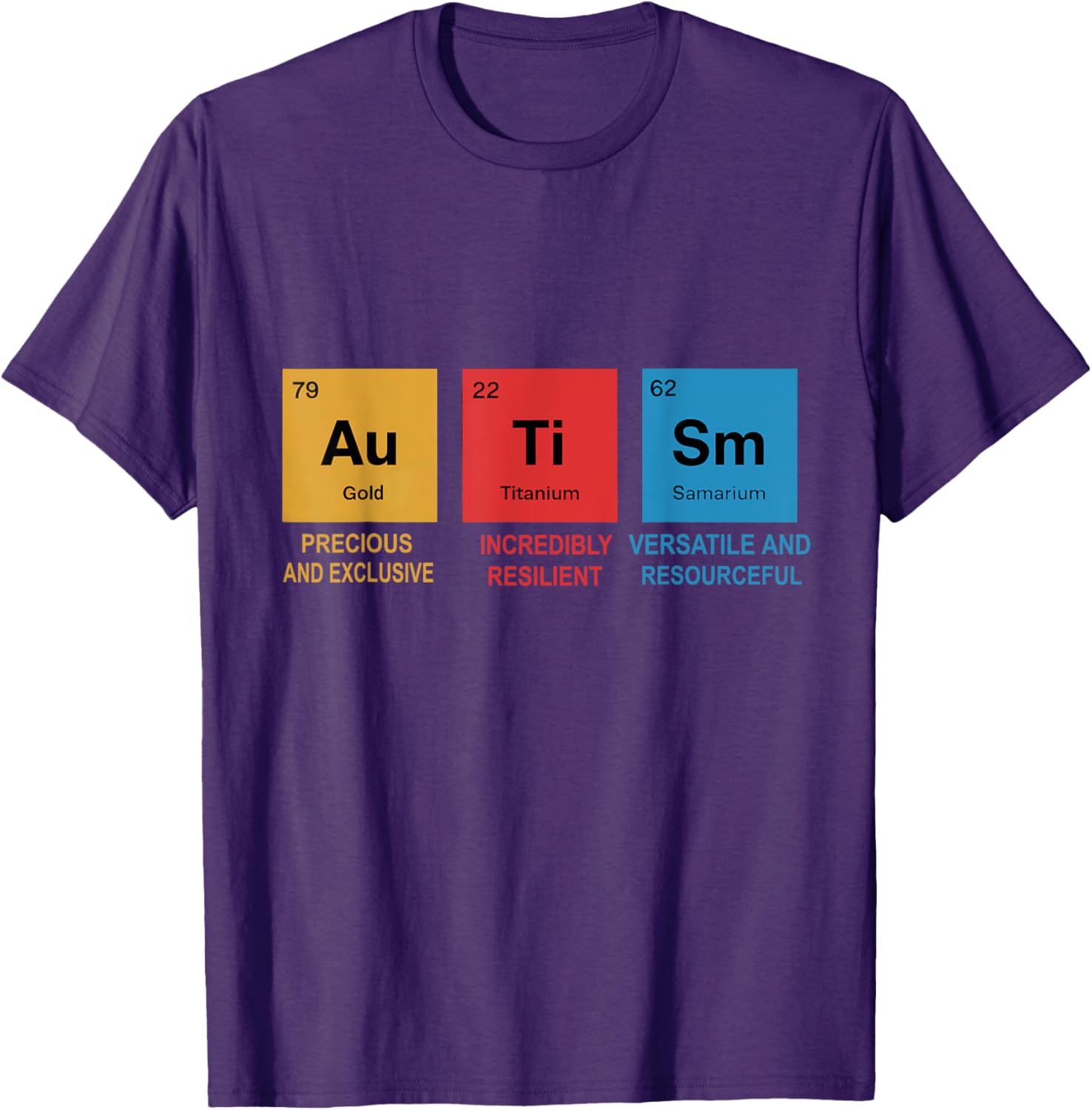 Autism Awareness T-Shirt with Chemistry Periodic Table for Men, Women, Kids - 11