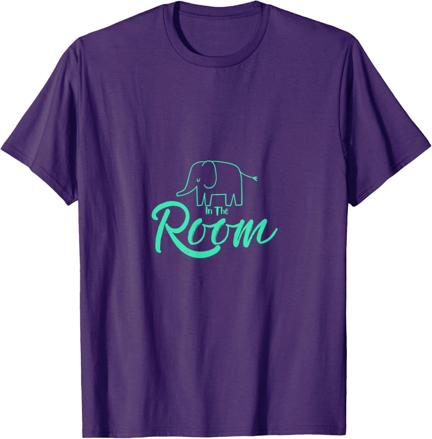 Unisex Elephant in the Room Tee Black Cotton Blend Short Sleeve T-Shirt - 15