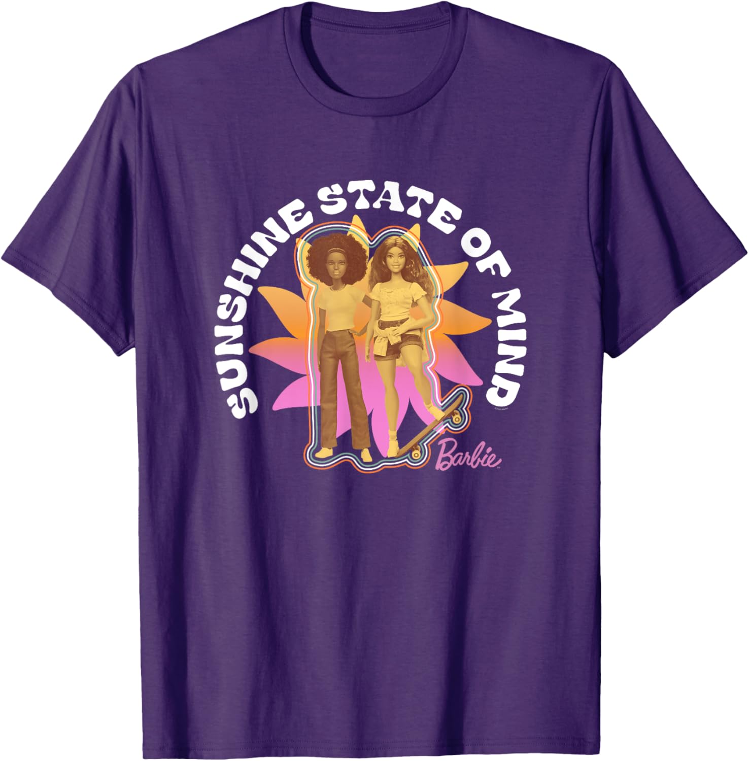 Barbie Sunshine State of Mind Let's Roll T-Shirt for Fun Trendy Style - 3