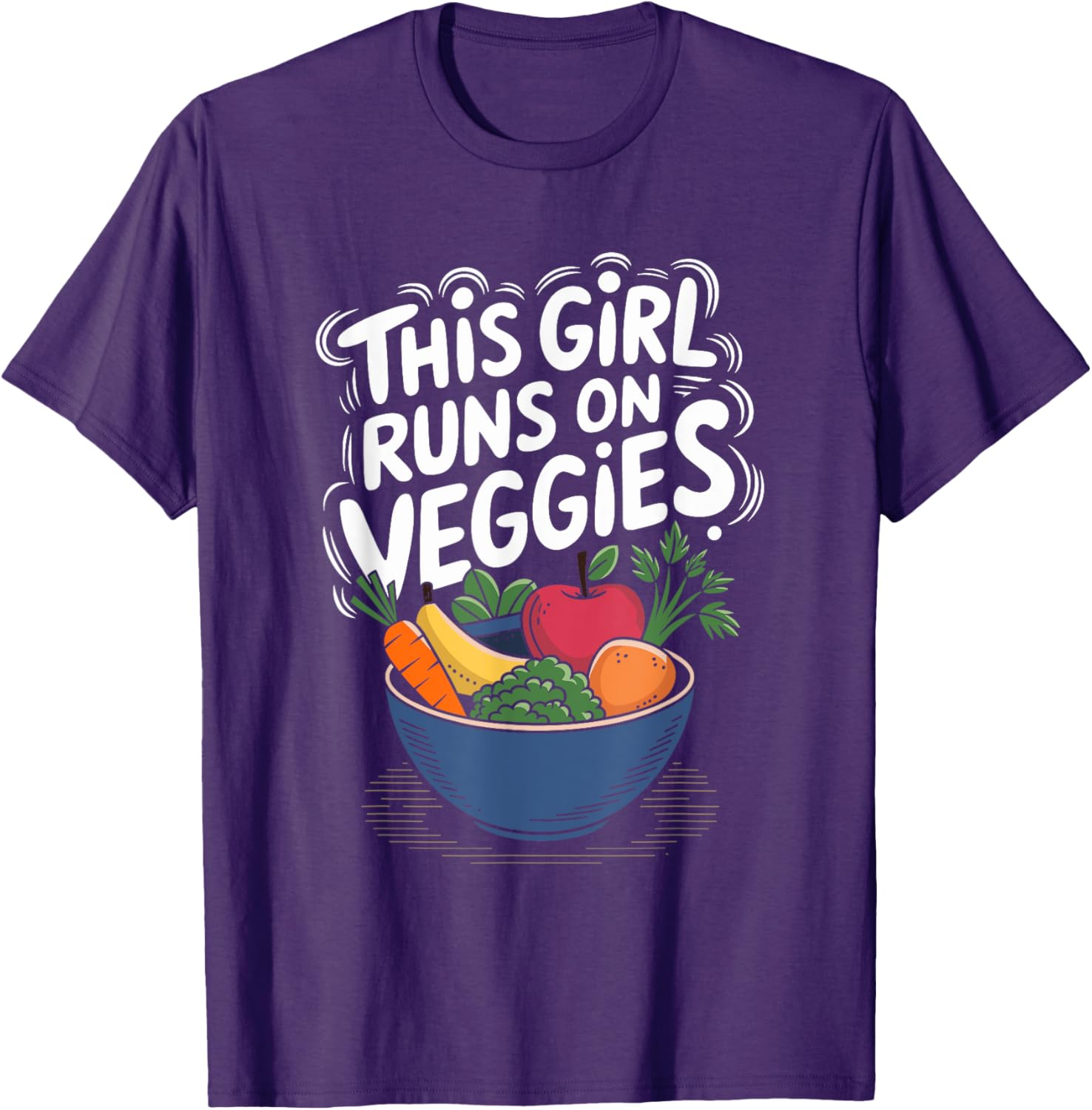 This Girl Runs On Veggies Vegan T-Shirt for Plant Based Food Lovers - 4