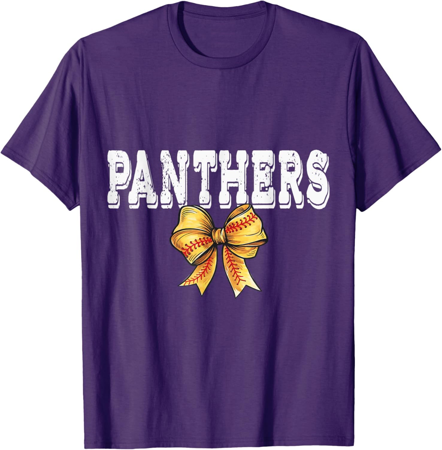 Coquette Panther Softball Game Day Bow T-Shirt for Team Spirit and Style - 20