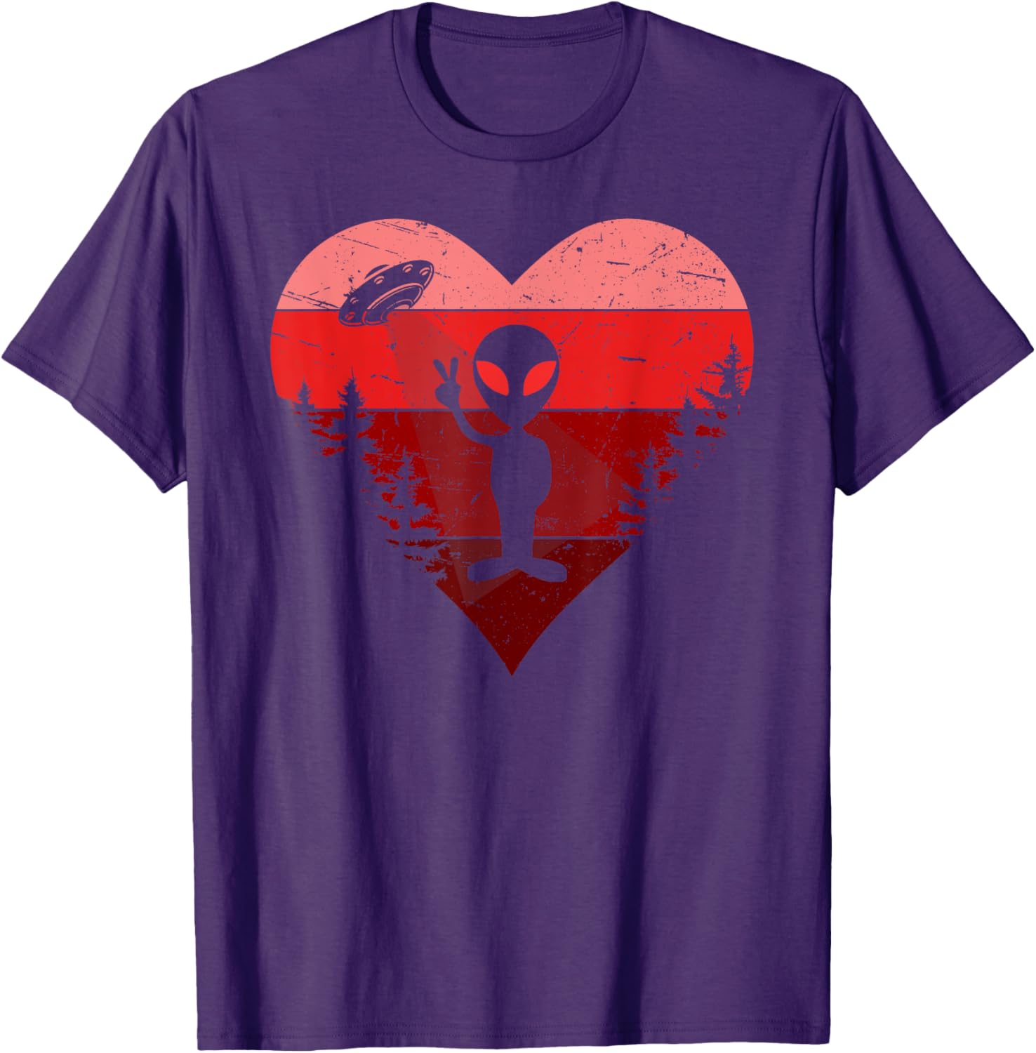 Alien Valentine's Day Retro T-Shirt for Extraterrestrial Love Fans - 6