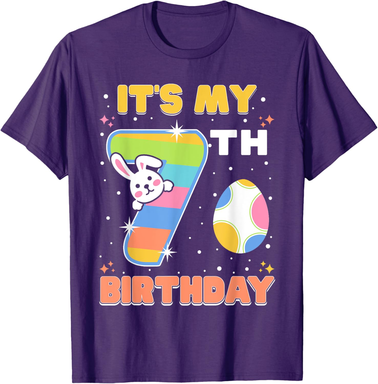It's My 7th Birthday Easter Bunny T-Shirt for Kids Fun Gift - 13