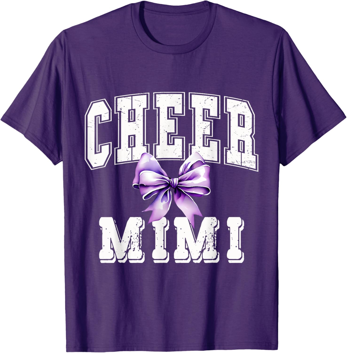 Cheer MIMI Coquette Purple Bow Cheerleader T-Shirt for Stylish Fans - 25