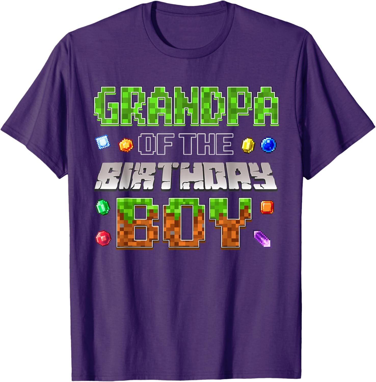 Grandpa of the Birthday Boy Pixel Number T-Shirt for Fun Celebrations - 16