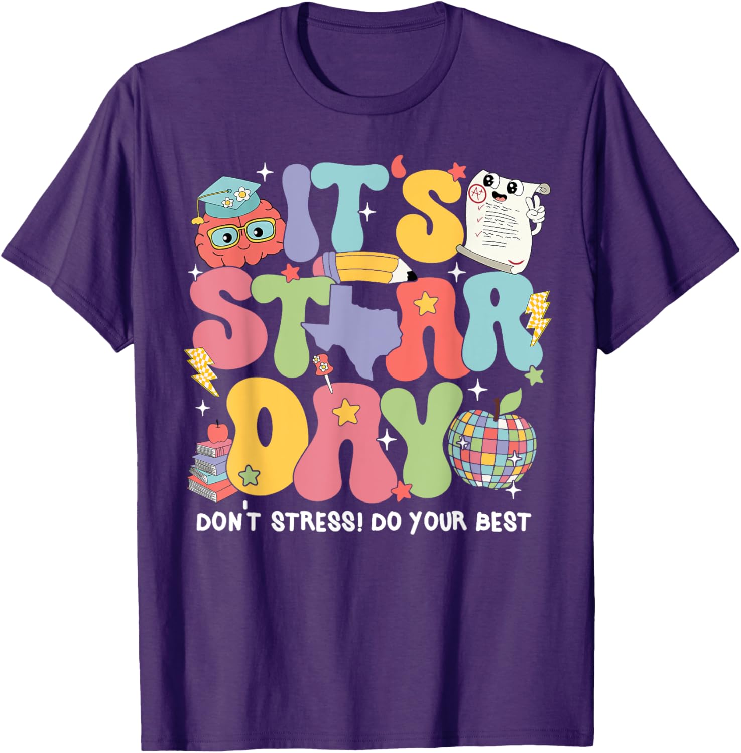 Test Day Groovy STaAR Day Don't Stress T-Shirt for Students - 10