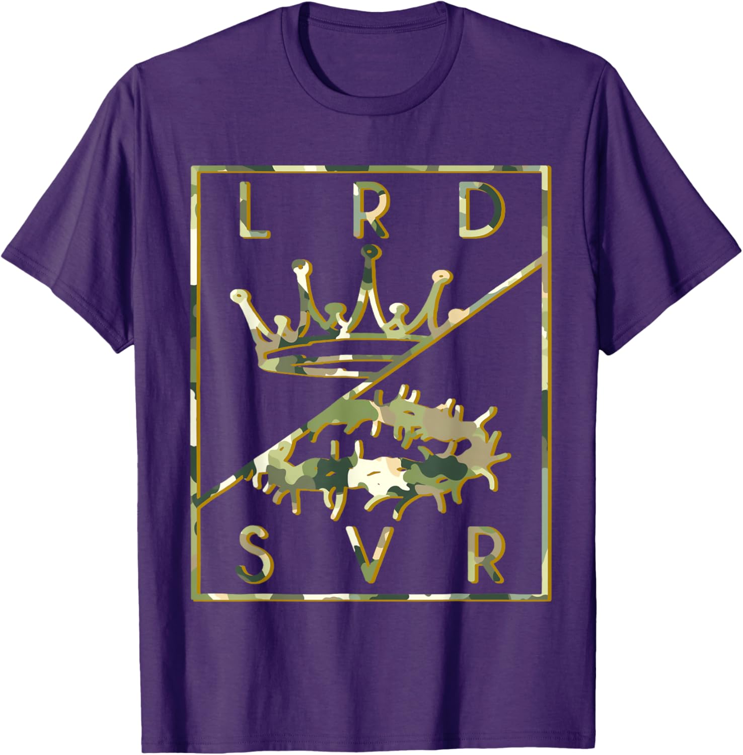Camo Jesus Crown T-Shirt - Christian King Lord & Savior Apparel - 24